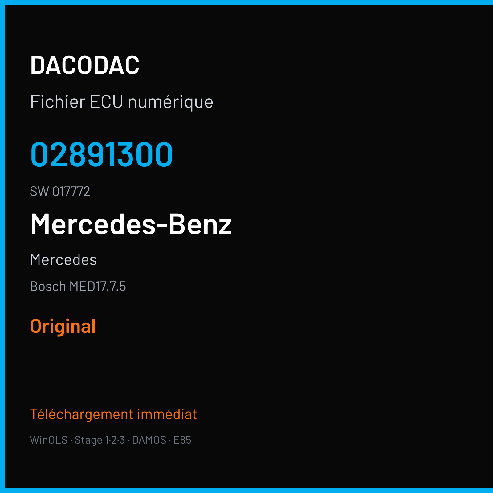 Mercedes (2018) — Bosch MED17.7.5 — 02891300 · 017772 — Original