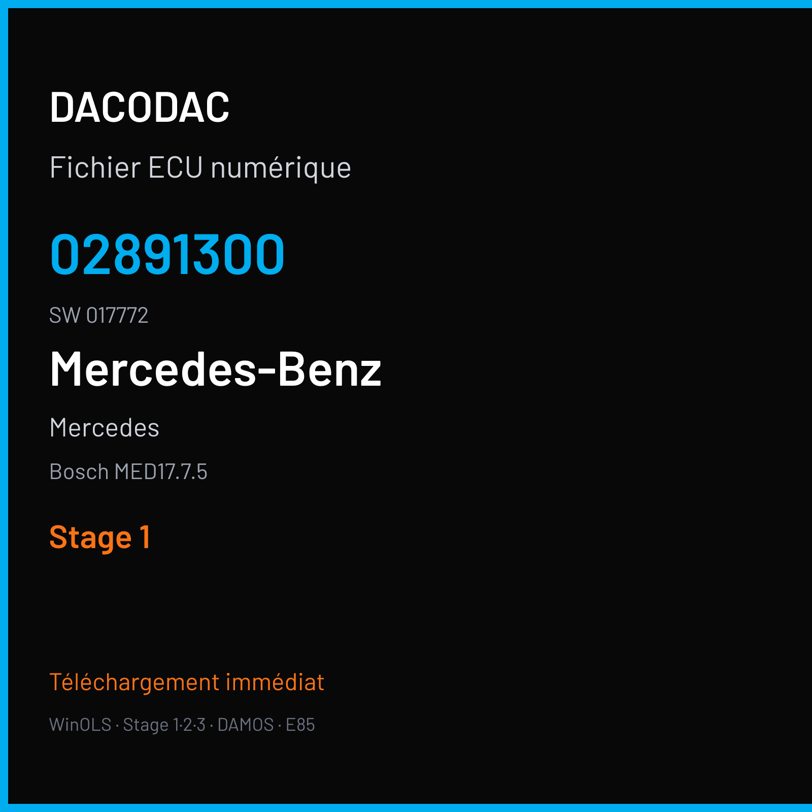 Mercedes (2018) — Bosch MED17.7.5 — 02891300 · 017772 — Stage 1