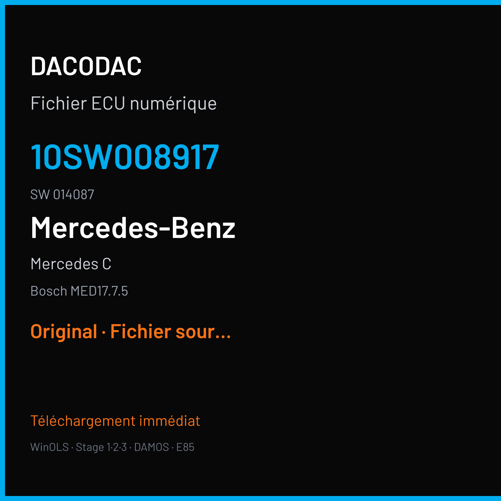 Mercedes C (2015) — Bosch MED17.7.5 — 10SW008917 · 014087 — Original