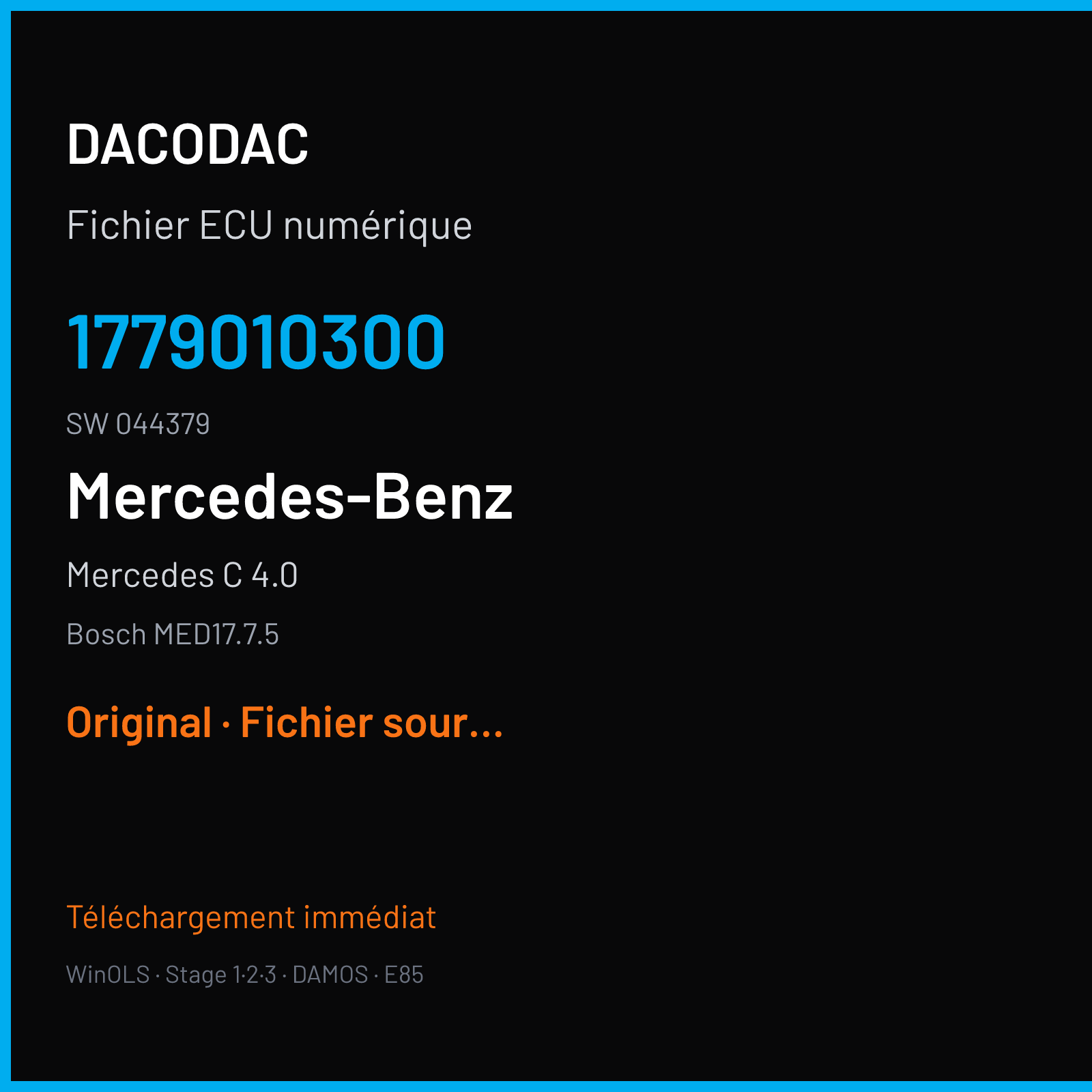 Mercedes C 4.0 (2019) — Bosch MED17.7.5 — 1779010300 · 044379 — Original