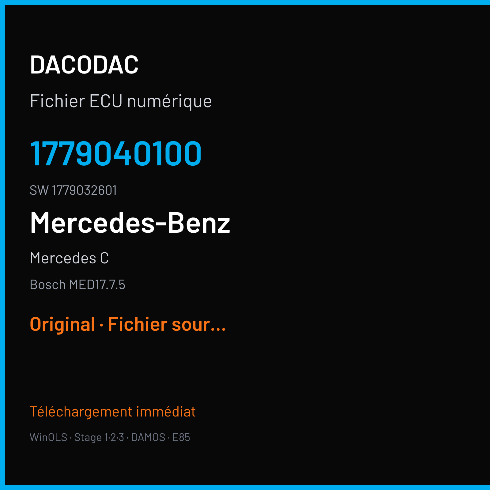 Mercedes C (2015) — Bosch MED17.7.5 — 1779040100 · 1779032601 — Original