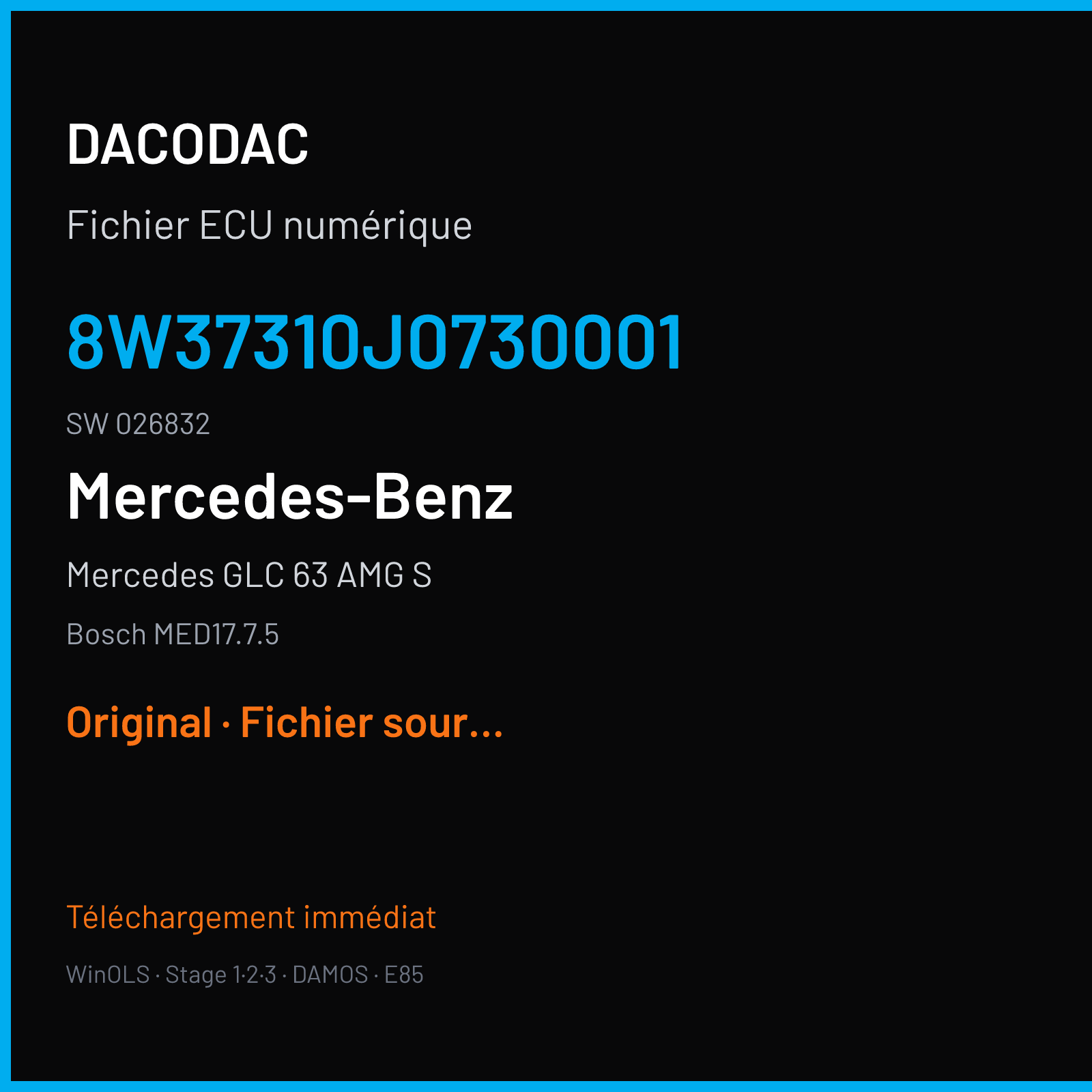 Mercedes GLC 63 AMG S (2018) — Bosch MED17.7.5 — 8W37310J0730001 · 026832 — Original