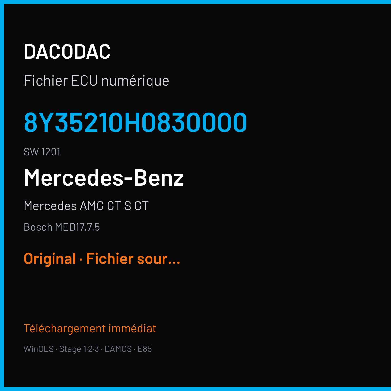Mercedes AMG GT S GT (2015) — Bosch MED17.7.5 — 8Y35210H0830000 · 1201 — Original