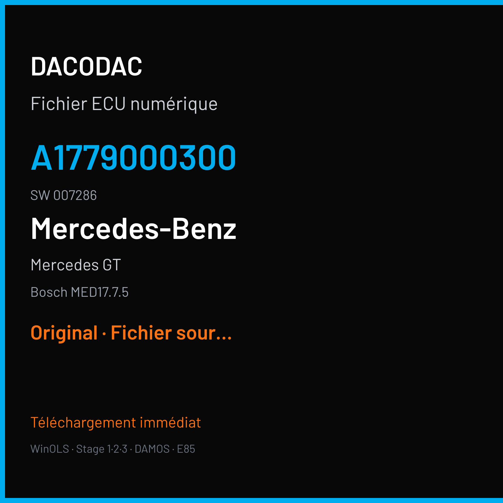 Mercedes GT (2017) — Bosch MED17.7.5 — A1779000300 · 007286 — Original