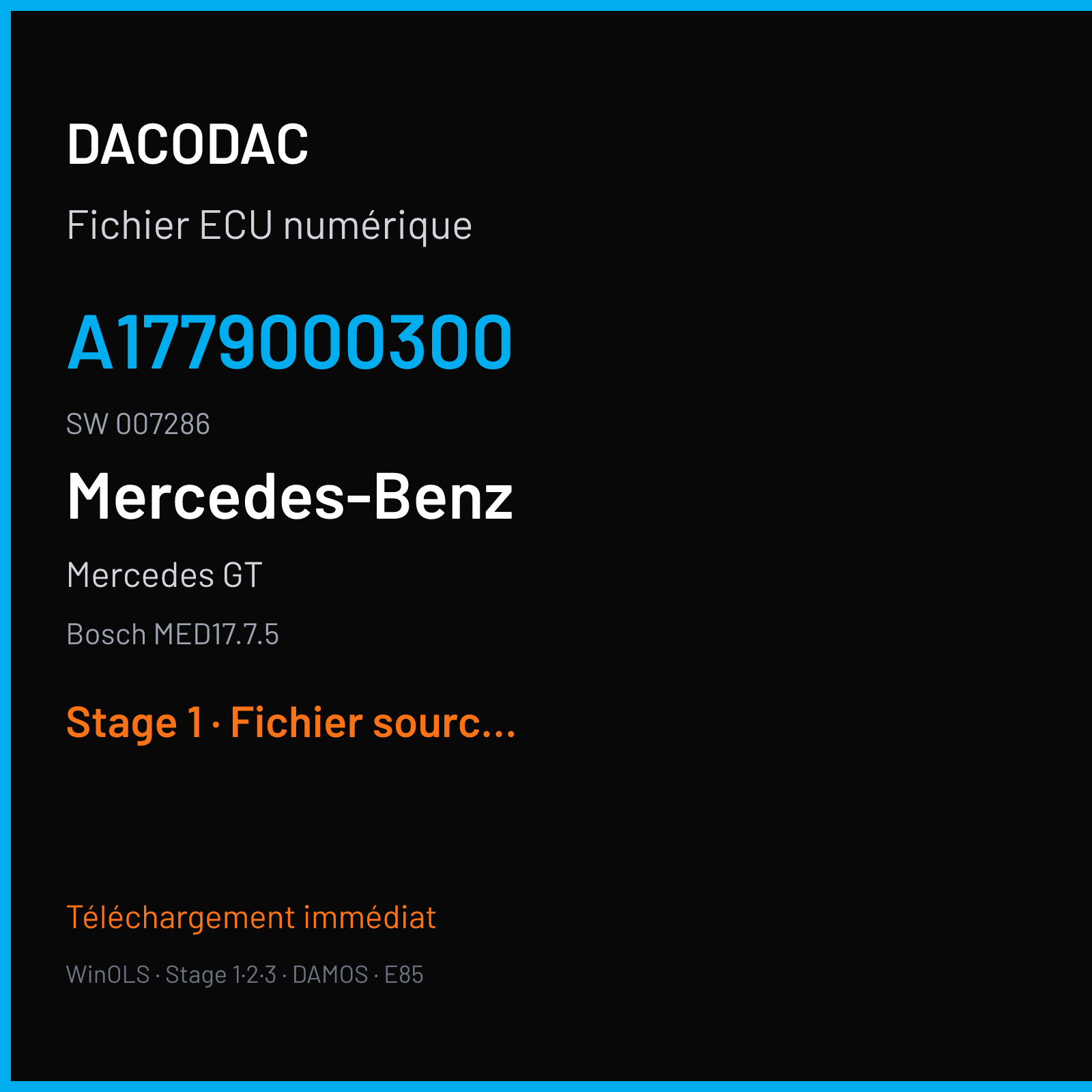 Mercedes GT (2017) — Bosch MED17.7.5 — A1779000300 · 007286 — Stage 1