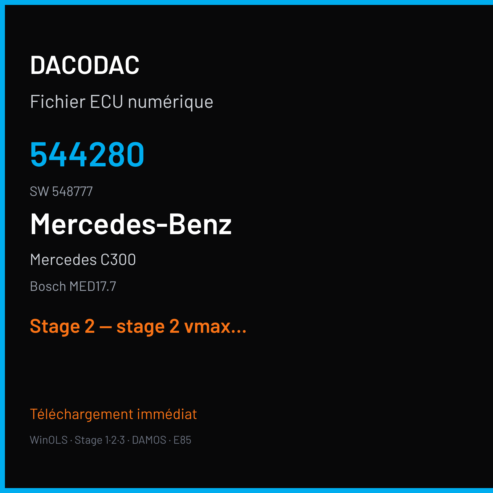 Mercedes C300 — Bosch MED17.7 — 544280 · 548777 — Stage 2 — stage 2 vmax off pop and bang