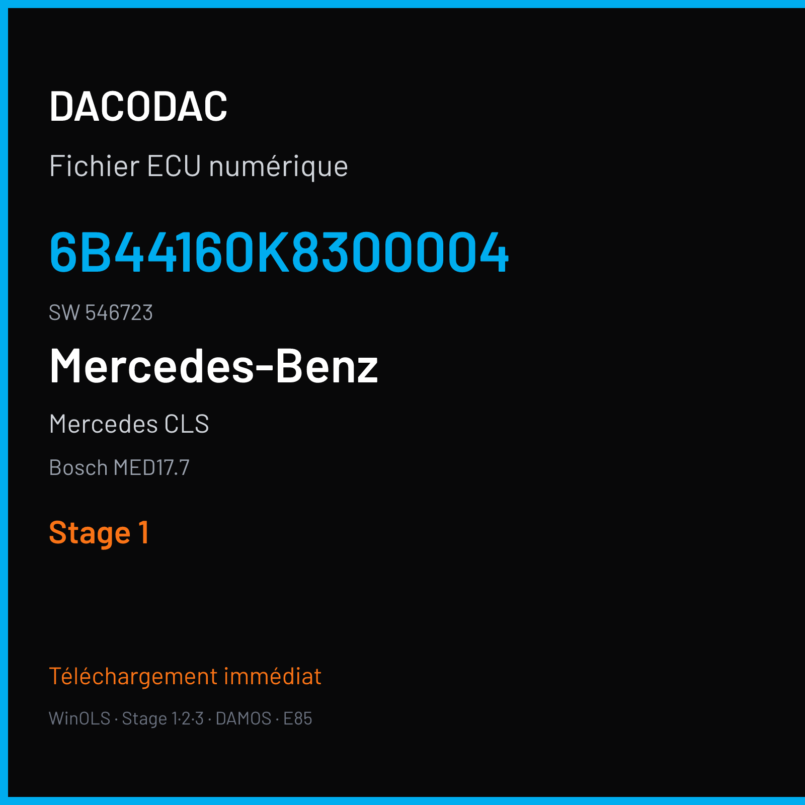 Mercedes CLS (2015) — Bosch MED17.7 — 6B44160K8300004 · 546723 — Stage 1