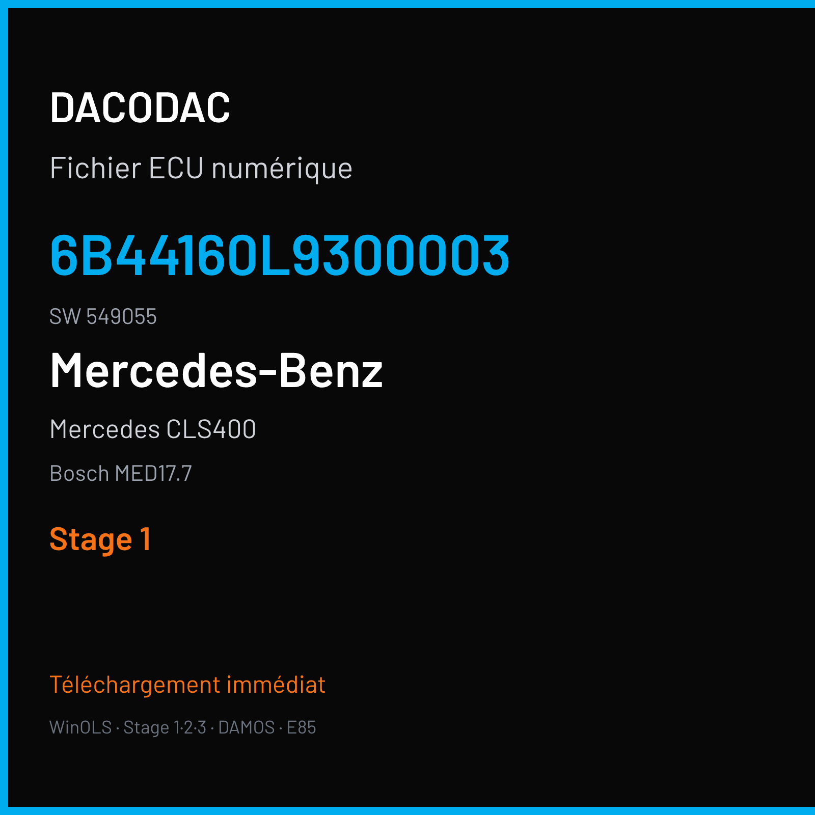 Mercedes CLS400 (2015) — Bosch MED17.7 — 6B44160L9300003 · 549055 — Stage 1