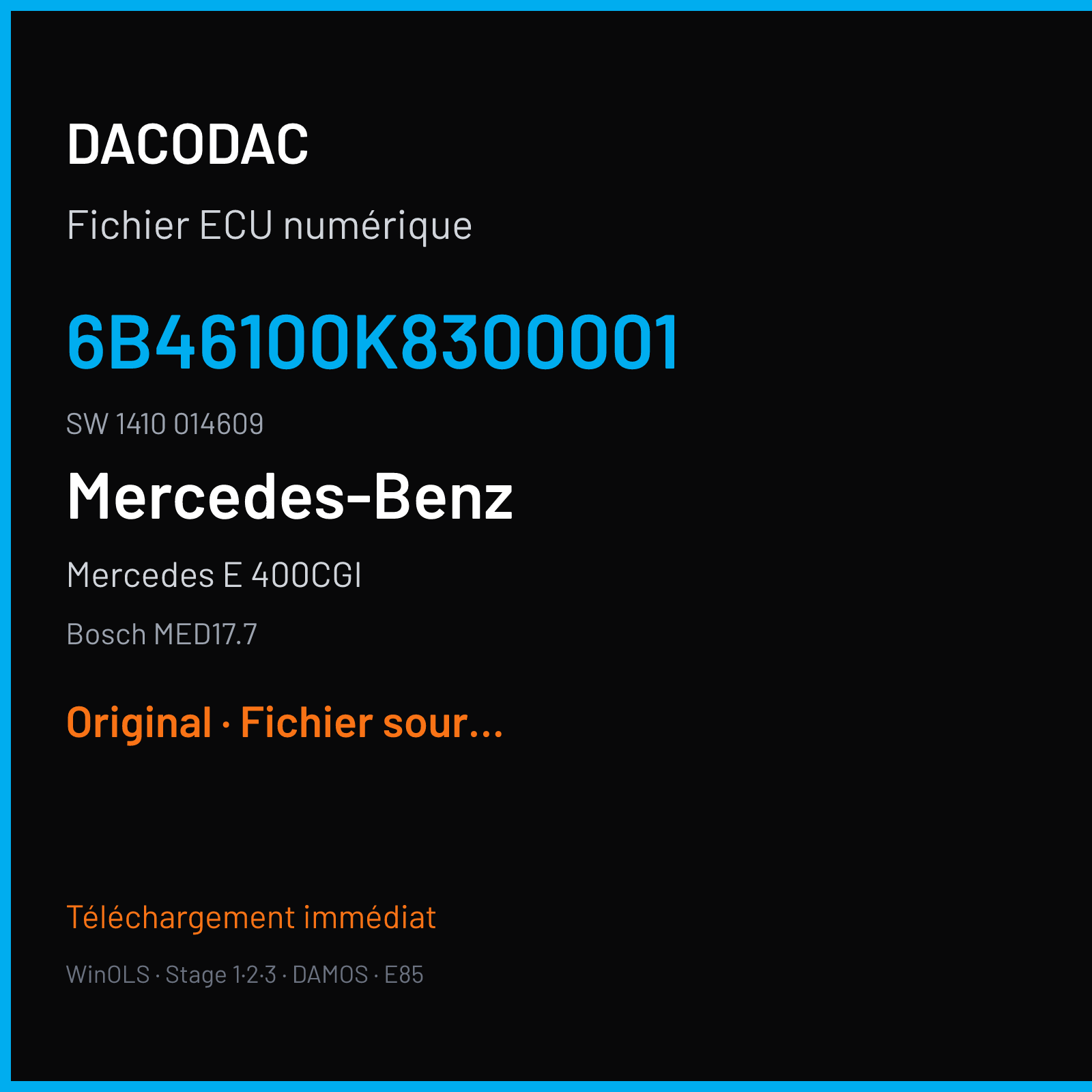 Mercedes E 400CGI (2015) — Bosch MED17.7 — 6B46100K8300001 · 1410 014609 — Original