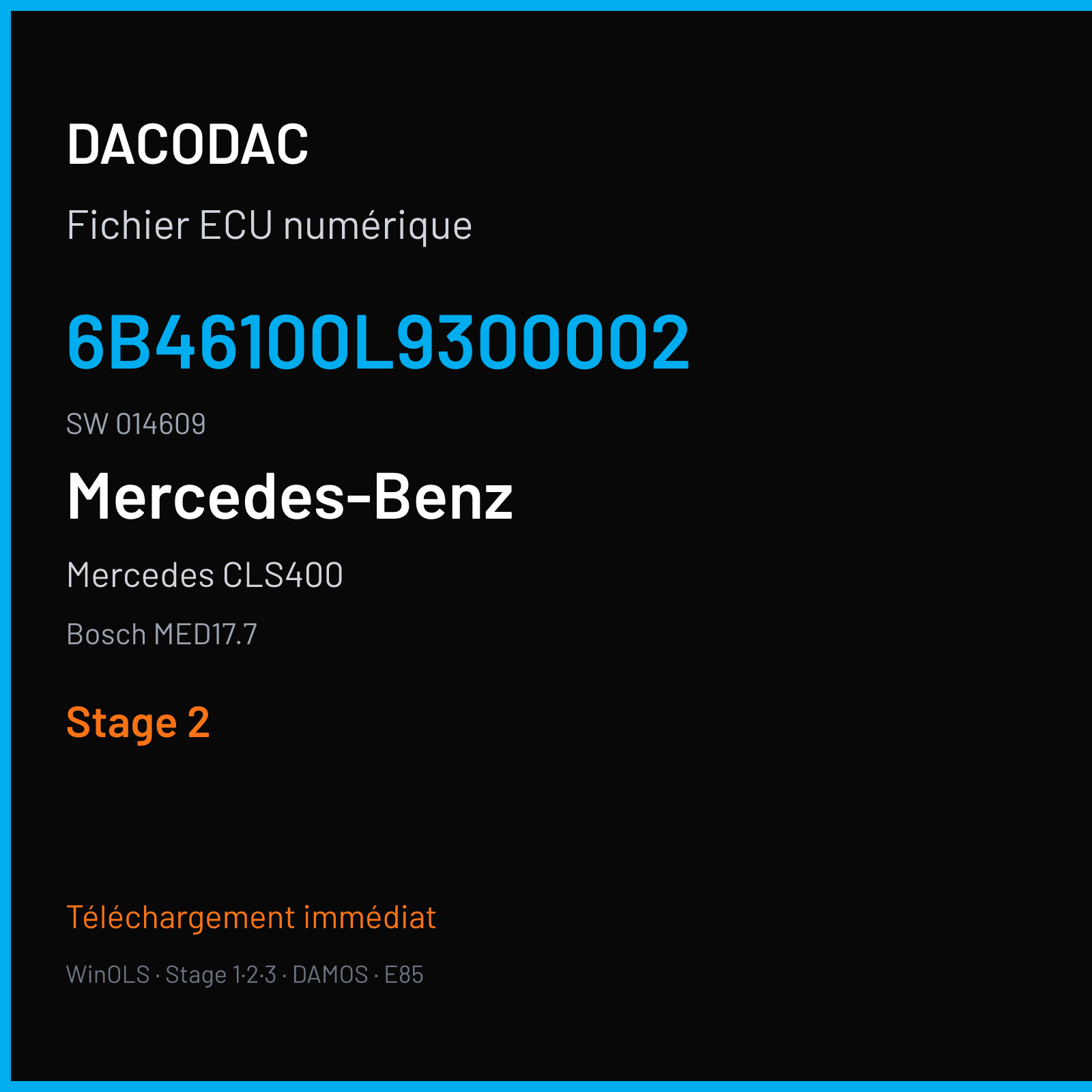 Mercedes CLS400 (2012) — Bosch MED17.7 — 6B46100L9300002 · 014609 — Stage 2