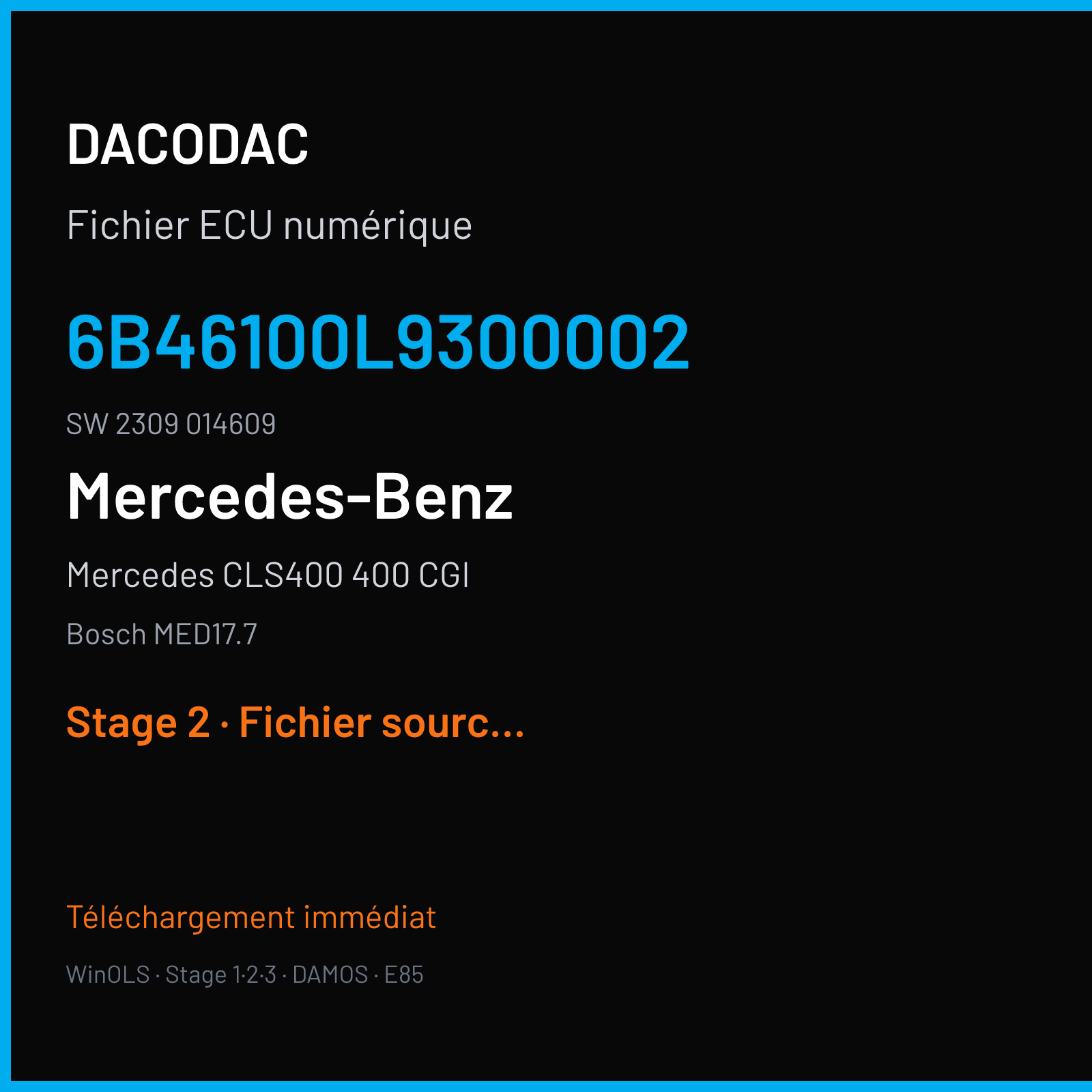Mercedes CLS400 400 CGI (2012) — Bosch MED17.7 — 6B46100L9300002 · 2309 014609 — Stage 2