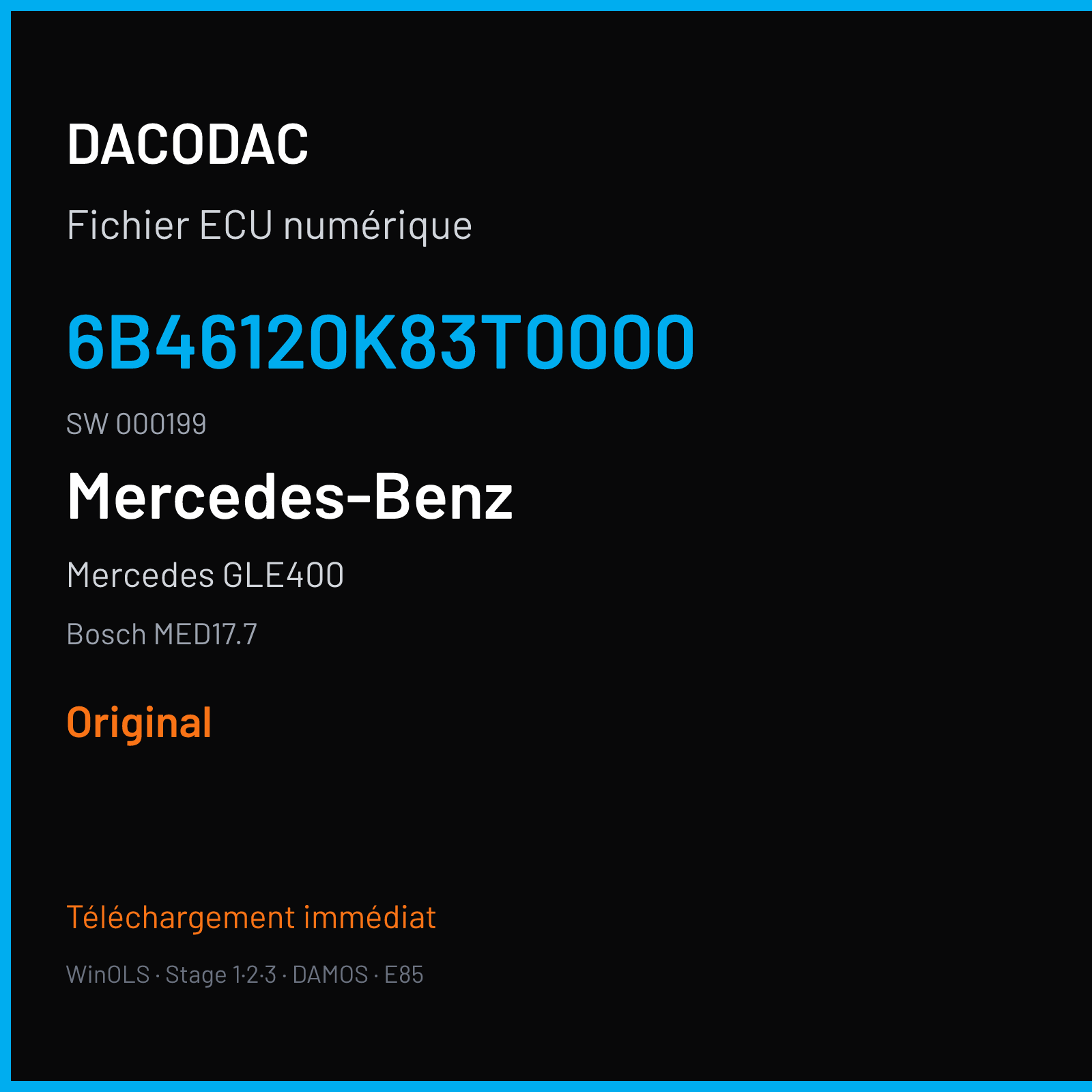 Mercedes GLE400 (2015) — Bosch MED17.7 — 6B46120K83T0000 · 000199 — Original