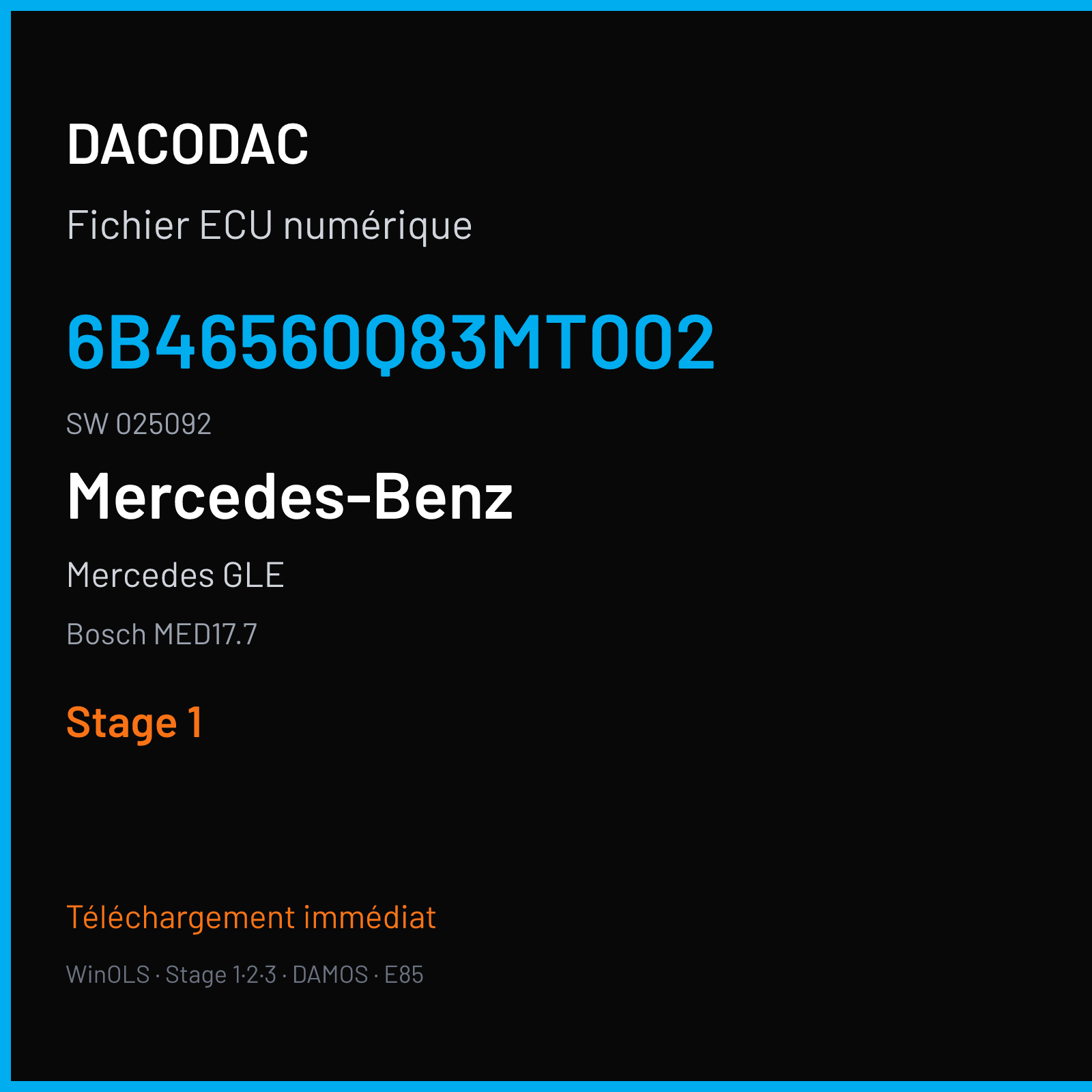 Mercedes GLE (2018) — Bosch MED17.7 — 6B46560Q83MT002 · 025092 — Stage 1