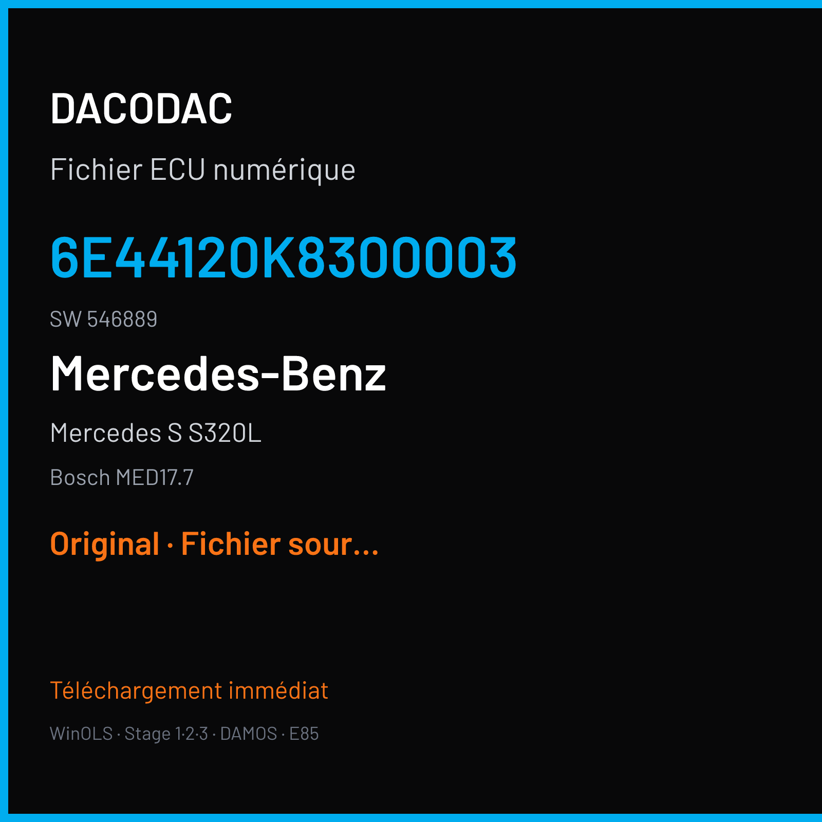 Mercedes S S320L (2015) — Bosch MED17.7 — 6E44120K8300003 · 546889 — Original