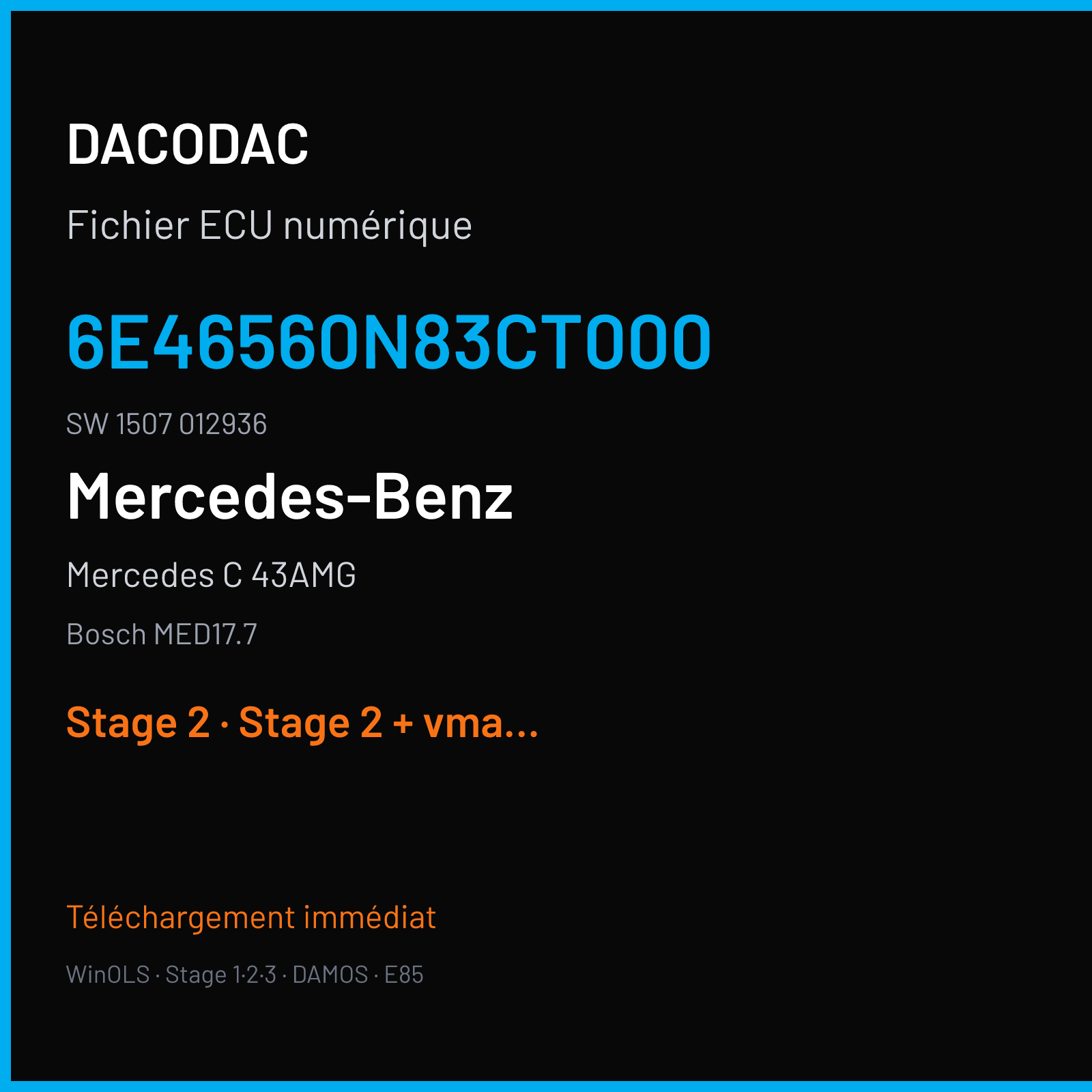 Mercedes C 43AMG (2018) — Bosch MED17.7 — 6E46560N83CT000 · 1507 012936 — Stage 2