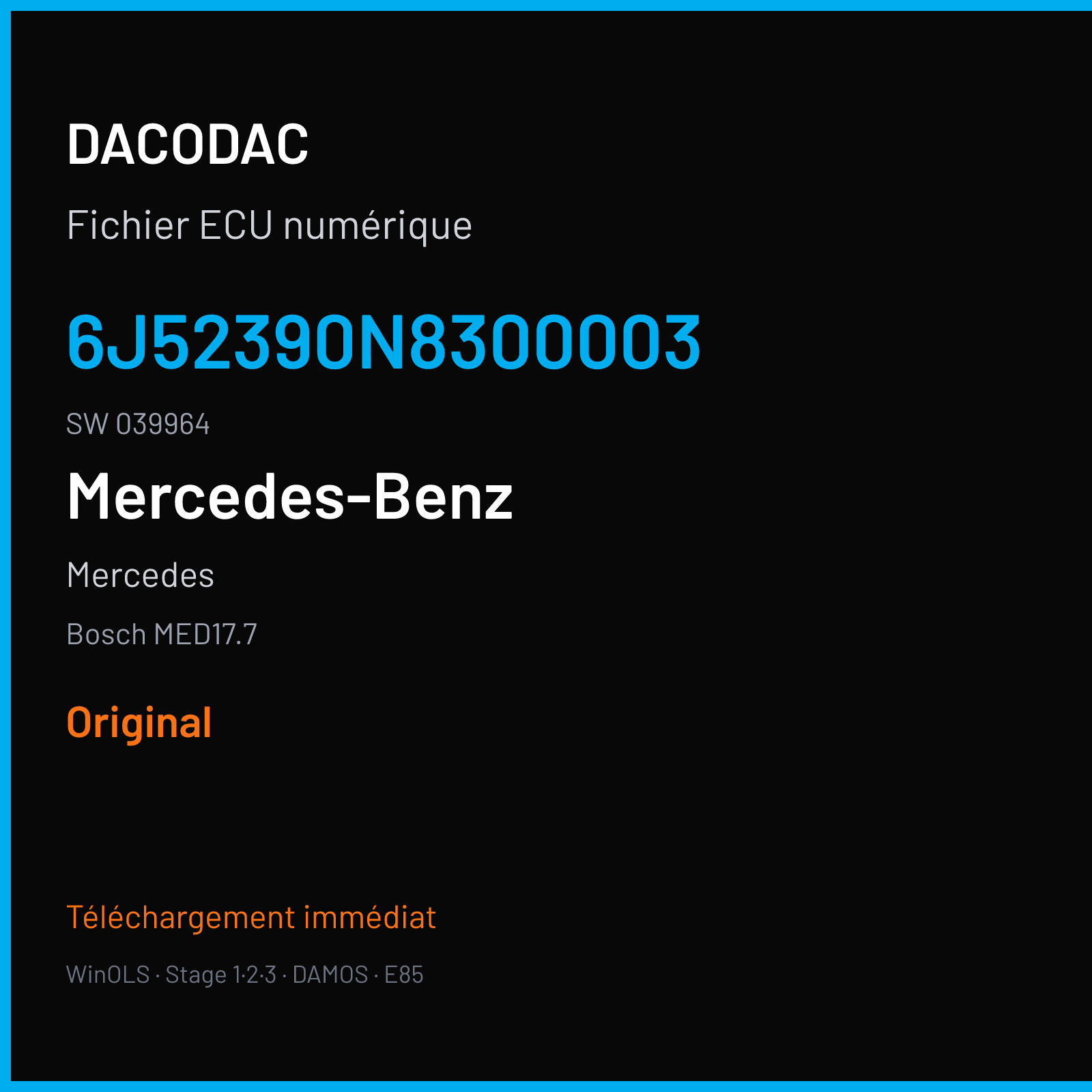Mercedes (2019) — Bosch MED17.7 — 6J52390N8300003 · 039964 — Original