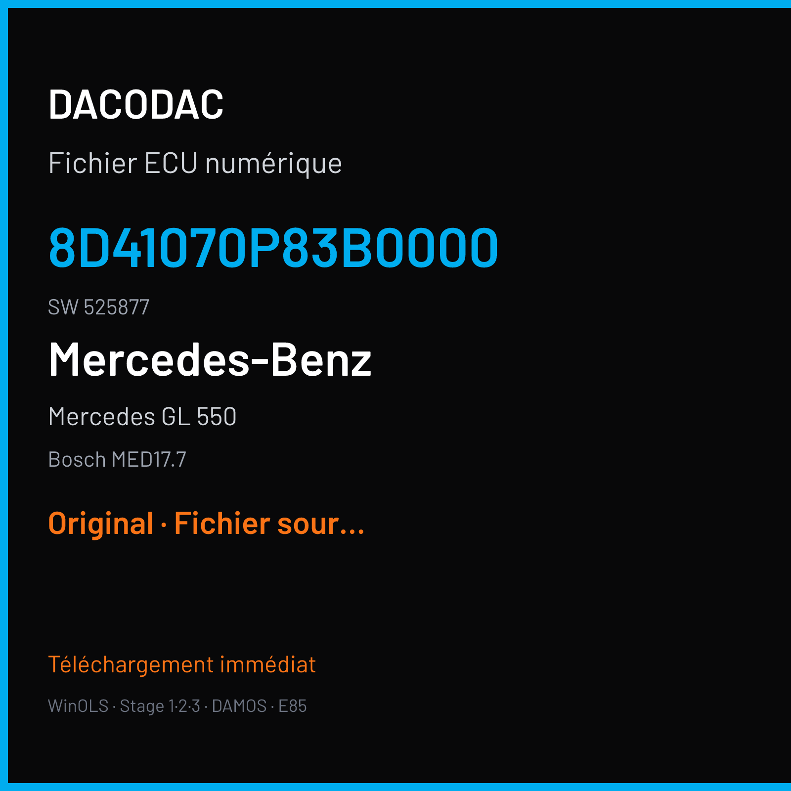 Mercedes GL 550 (2013) — Bosch MED17.7 — 8D41070P83B0000 · 525877 — Original