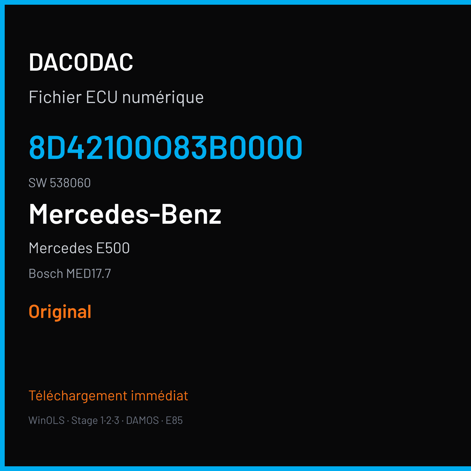 Mercedes E500 (2013) — Bosch MED17.7 — 8D42100O83B0000 · 538060 — Original