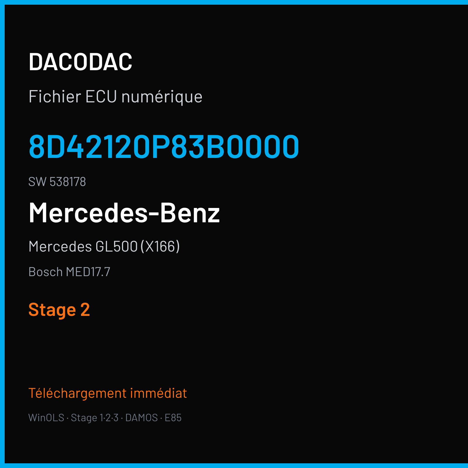Mercedes GL500 (X166) (2014) — Bosch MED17.7 — 8D42120P83B0000 · 538178 — Stage 2