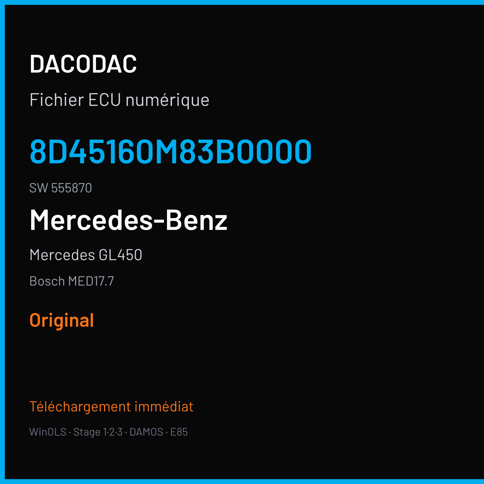 Mercedes GL450 (2014) — Bosch MED17.7 — 8D45160M83B0000 · 555870 — Original