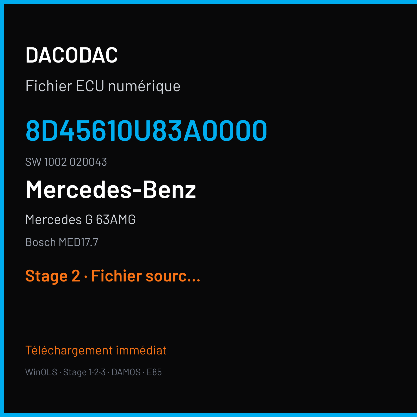Mercedes G 63AMG (2017) — Bosch MED17.7 — 8D45610U83A0000 · 1002 020043 — Stage 2