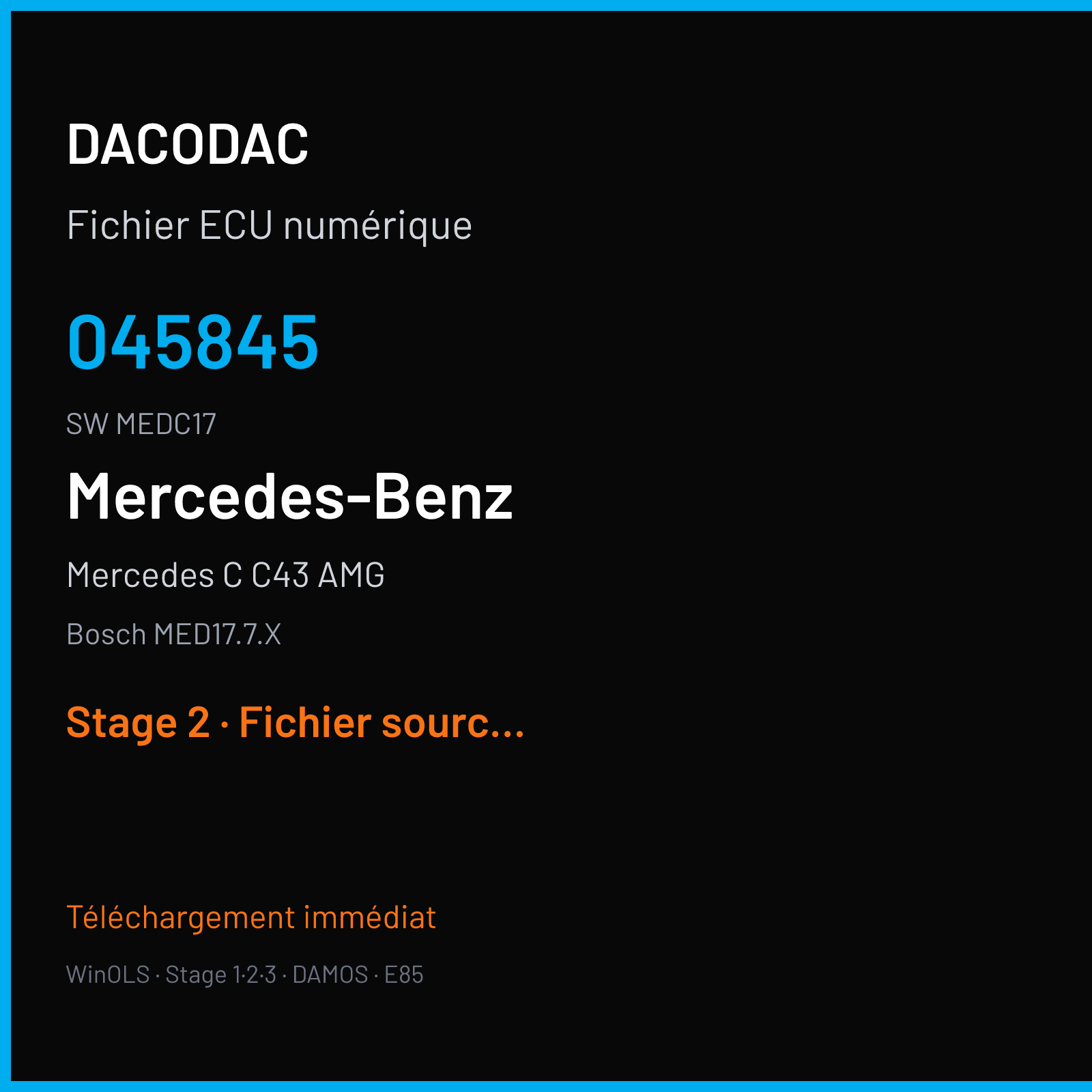 Mercedes C C43 AMG (2019) — Bosch MED17.7.X — 045845 · MEDC17 — Stage 2