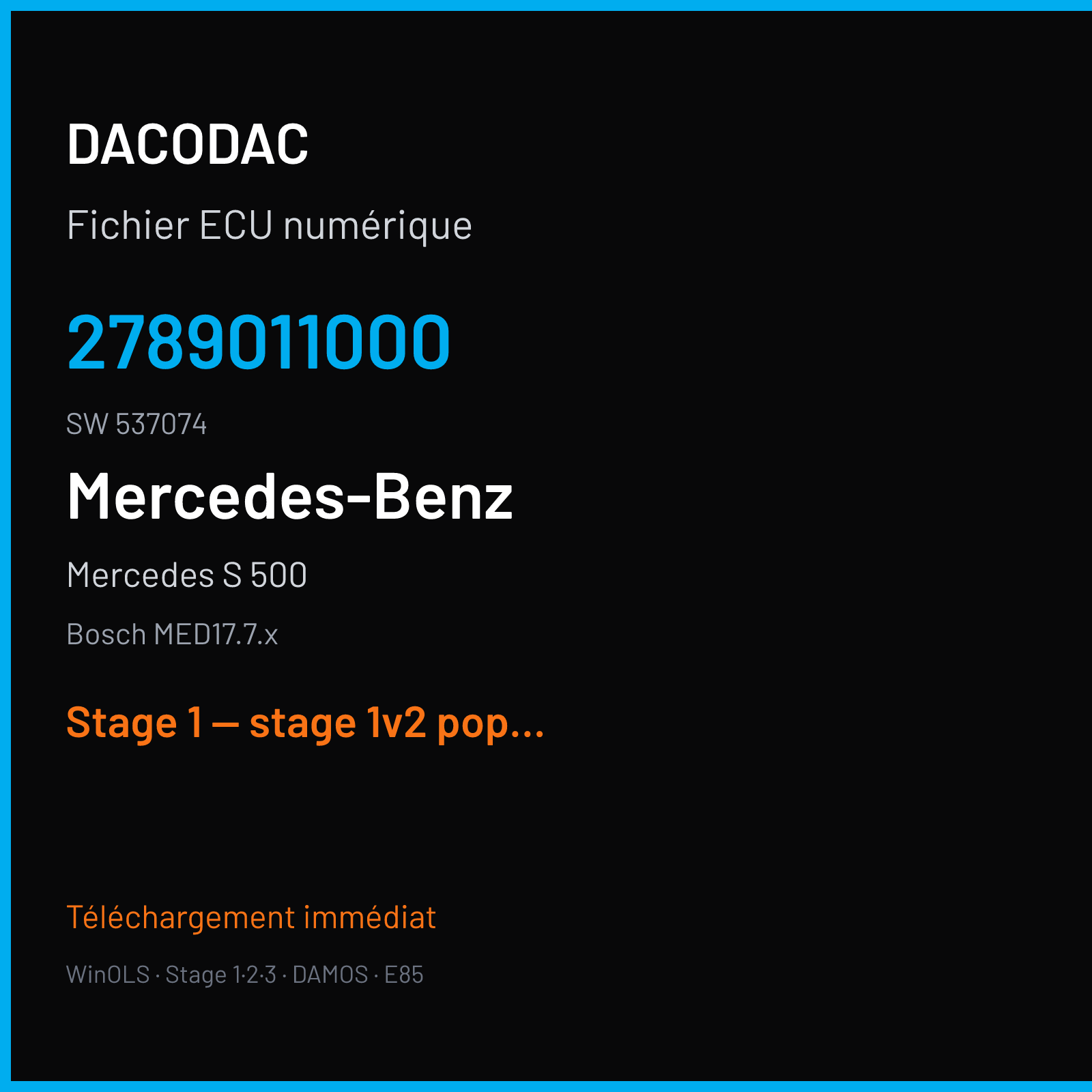 Mercedes S 500 (2015) — Bosch MED17.7.x — 2789011000 · 537074 — Stage 1 — stage 1v2 pop and bangv3 - wants pops over 4000 rpm - pops over 4000 rpm is perfect customer tells like s63amg