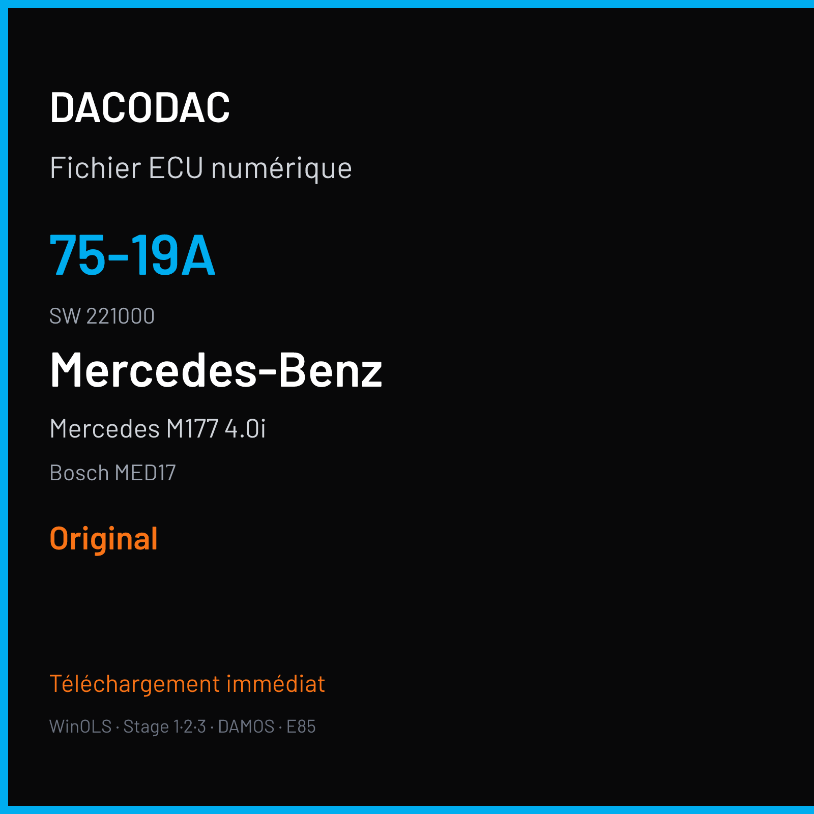 Mercedes M177 4.0i — Bosch MED17 — 75-19A · 221000 — Original