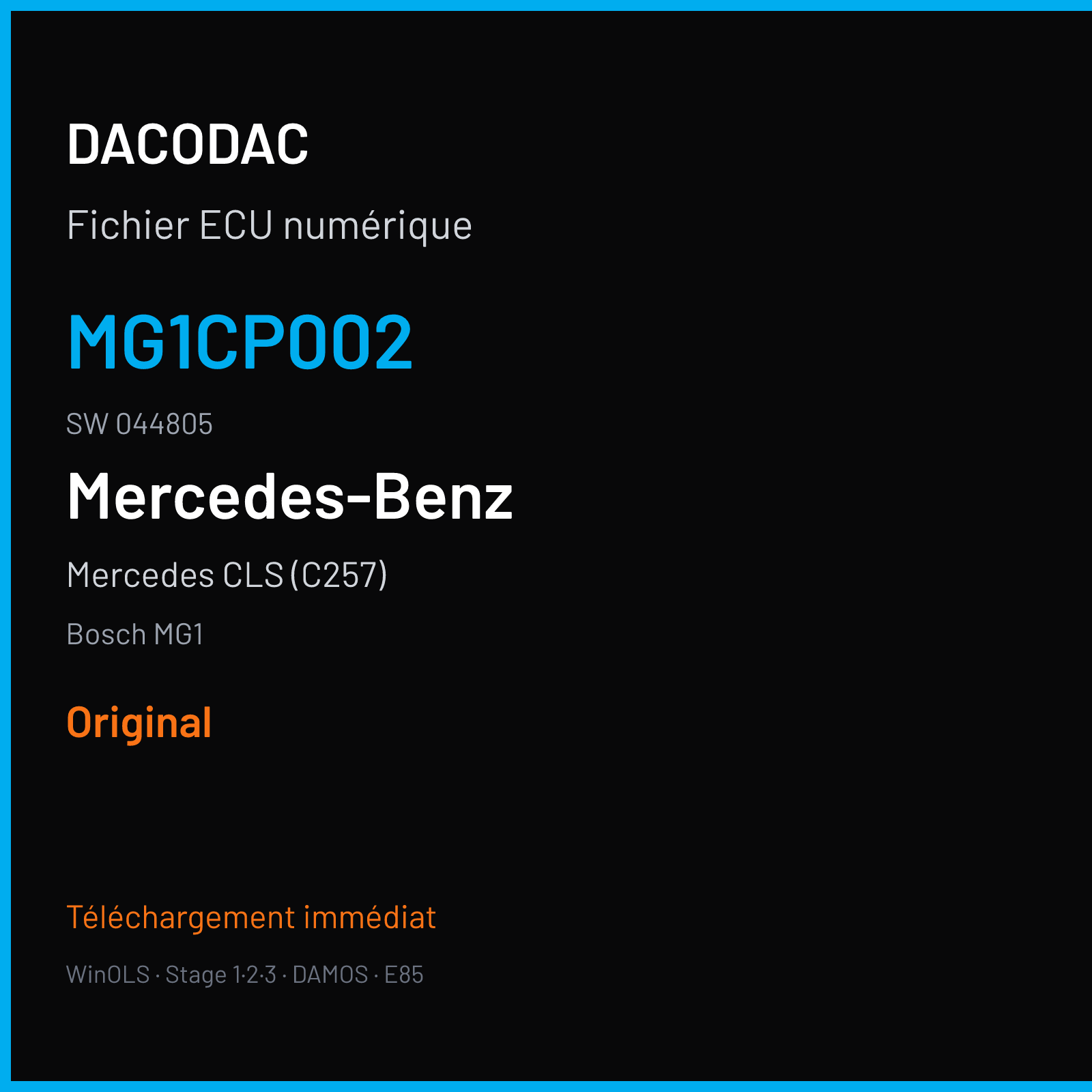 Mercedes CLS (C257) (2018) — Bosch MG1 — MG1CP002 · 044805 — Original