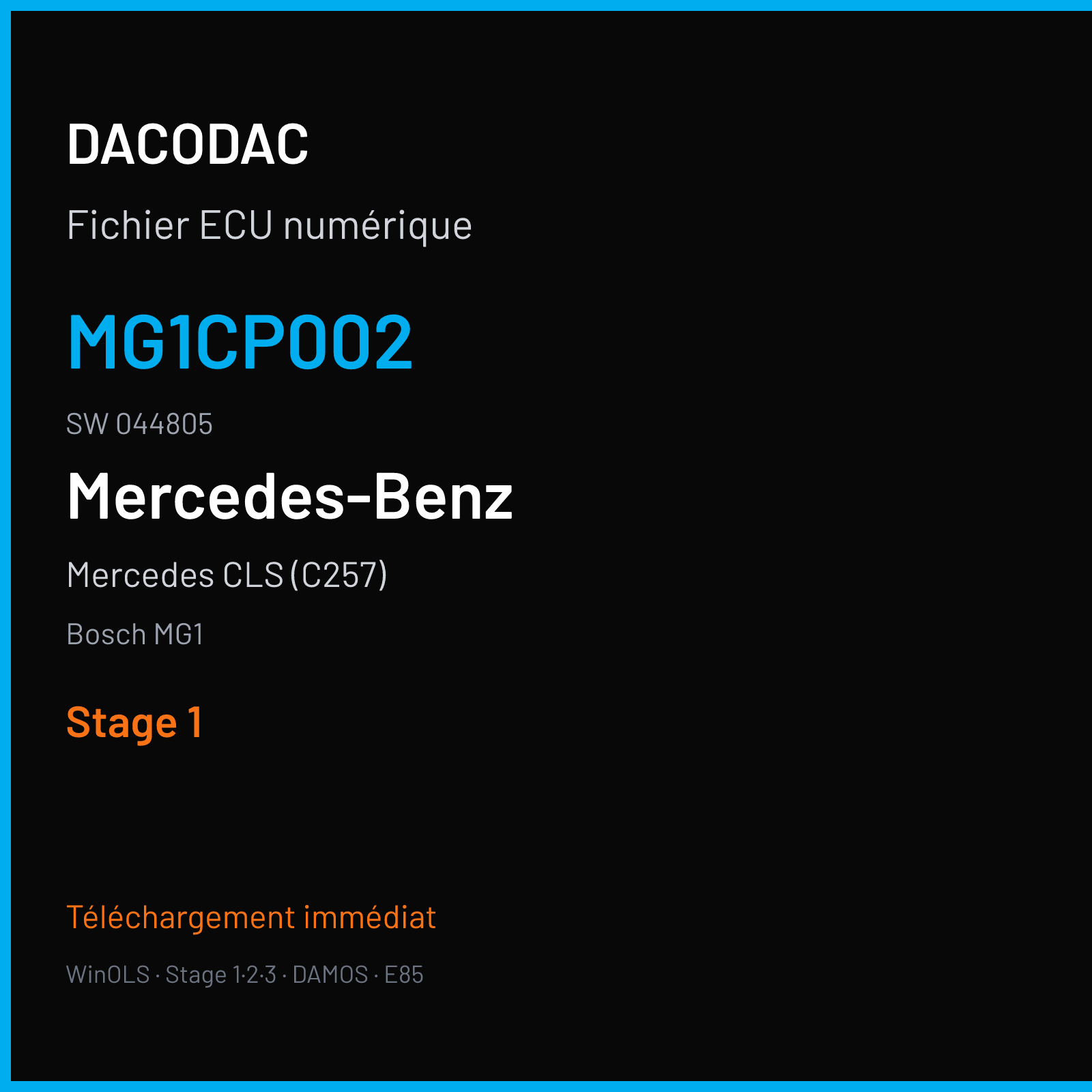 Mercedes CLS (C257) (2018) — Bosch MG1 — MG1CP002 · 044805 — Stage 1
