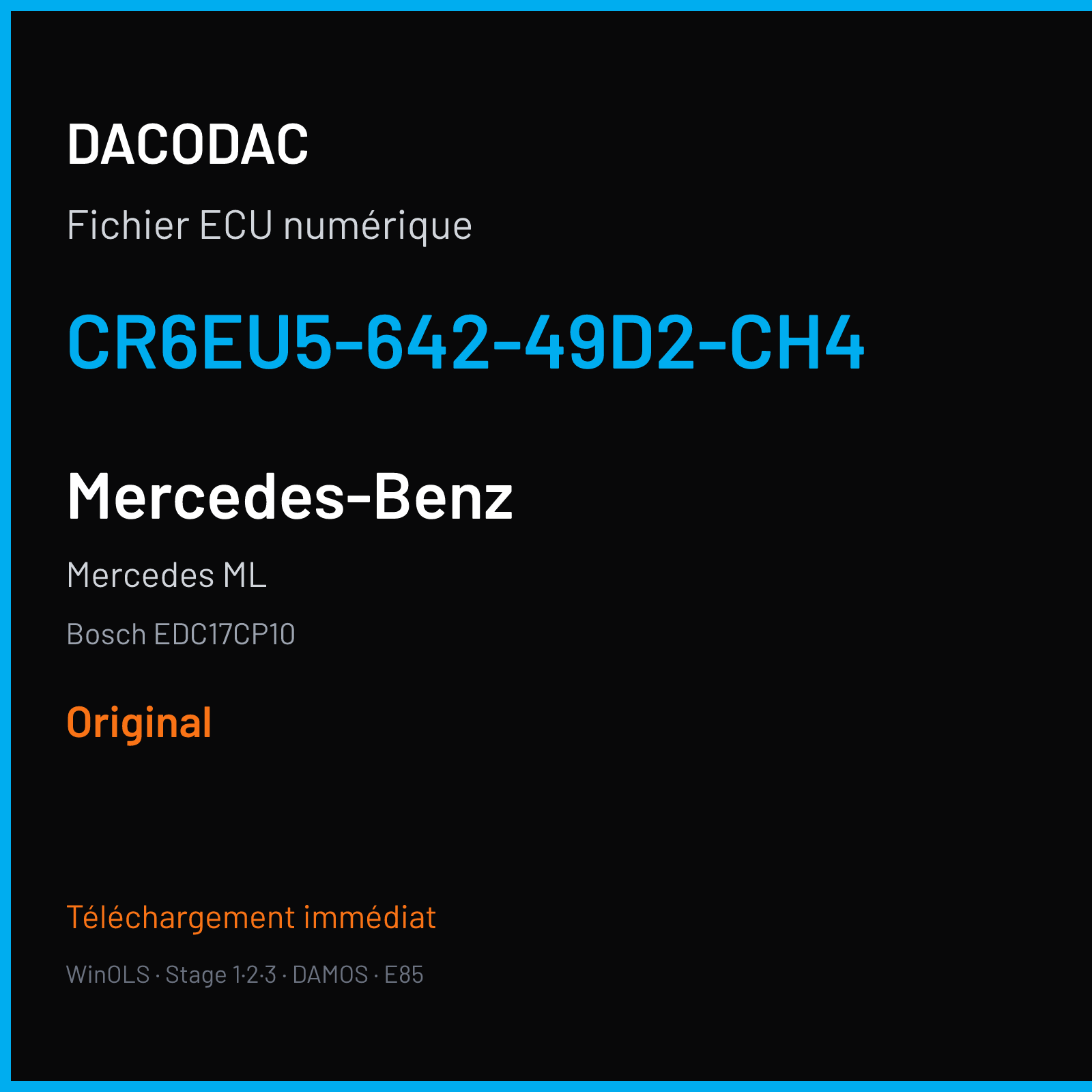 Mercedes ML (2011) — Bosch EDC17CP10 — CR6EU5-642-49D2-CH4 — Original