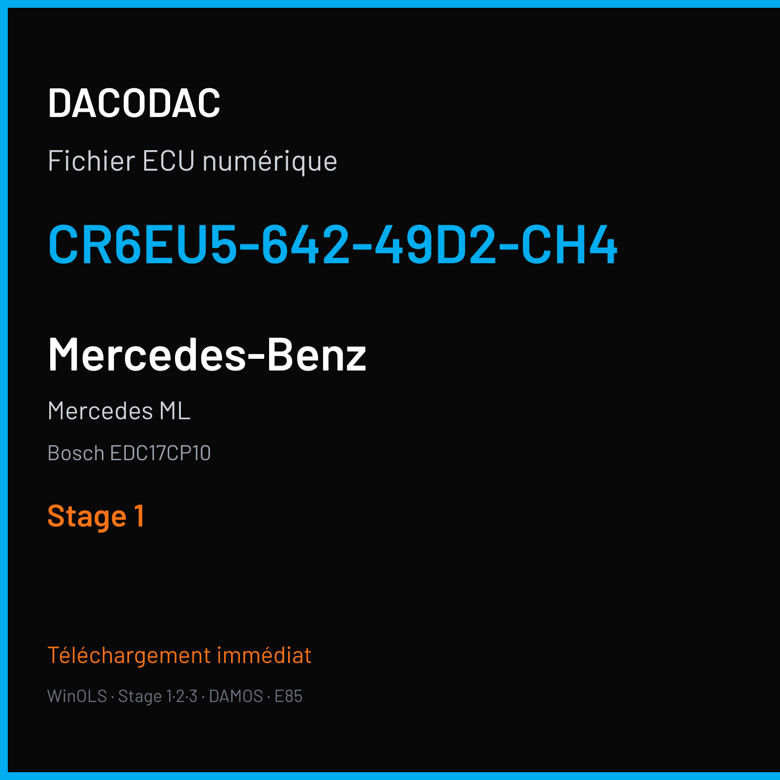Mercedes ML (2011) — Bosch EDC17CP10 — CR6EU5-642-49D2-CH4 — Stage 1