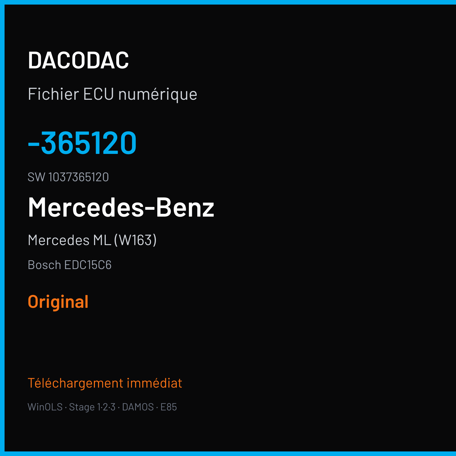 Mercedes ML (W163) (2005) — Bosch EDC15C6 — -365120 · 1037365120 — Original