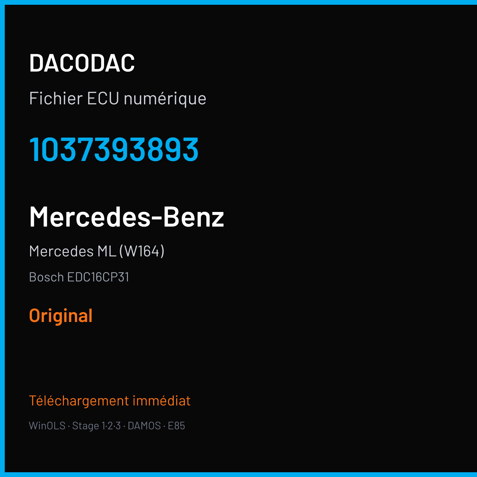 Mercedes ML (W164) (2008) — Bosch EDC16CP31 — 1037393893 — Original