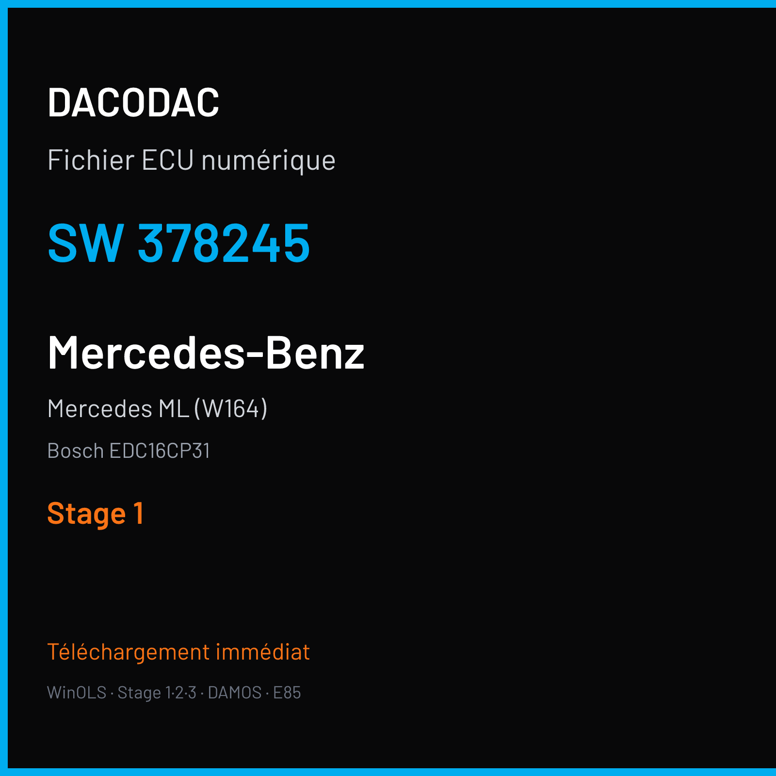 Mercedes ML (W164) (2007) — Bosch EDC16CP31 — 378245 — Stage 1