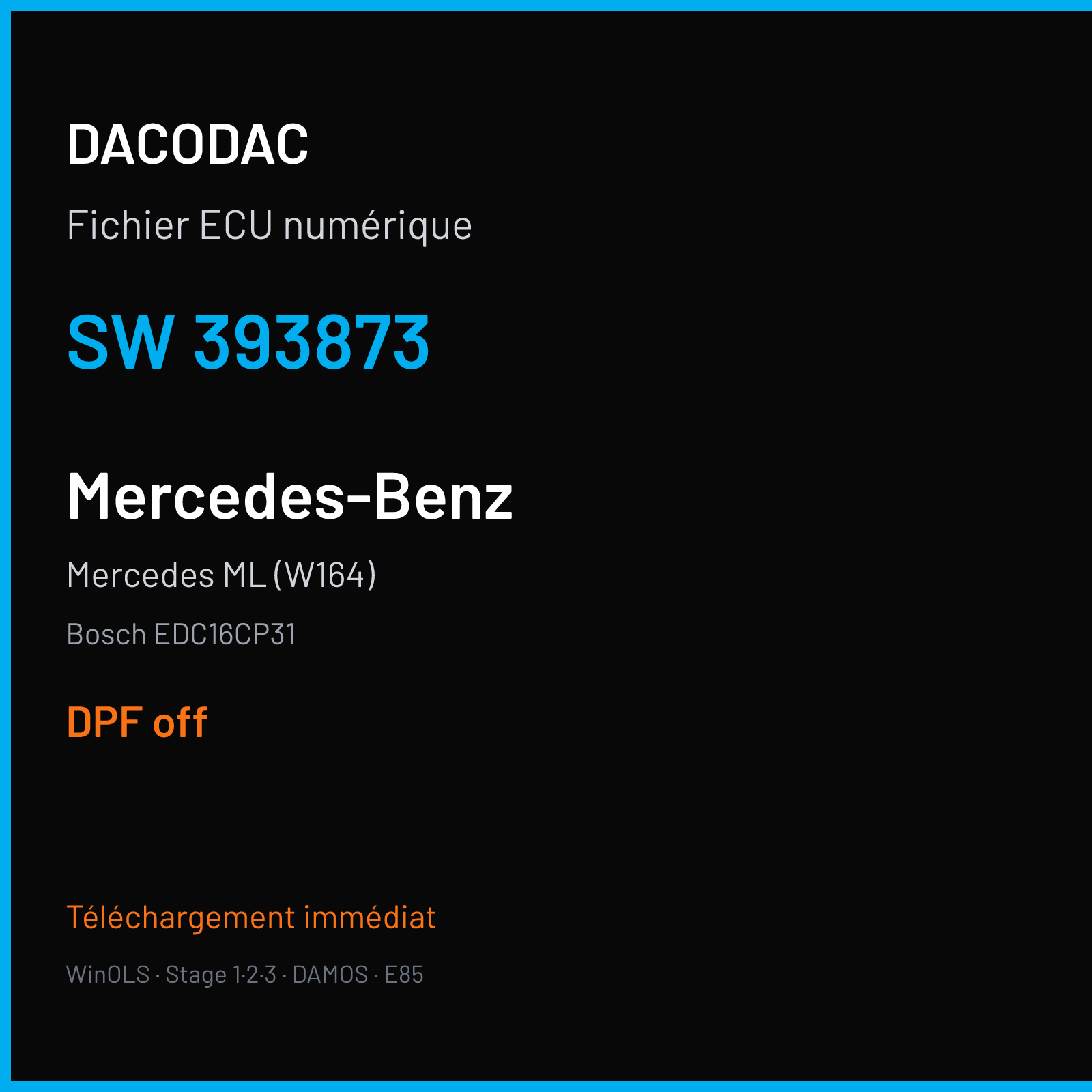 Mercedes ML (W164) — Bosch EDC16CP31 — 393873 — DPF off