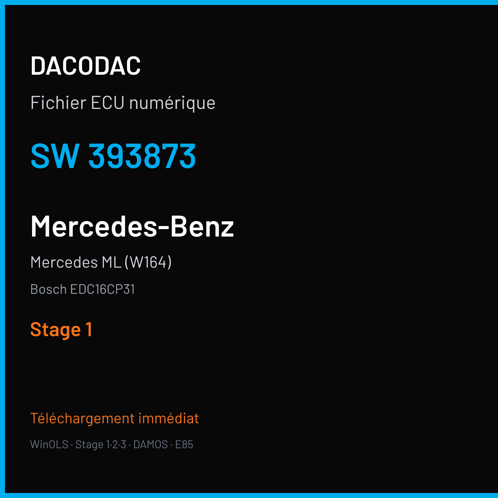 Mercedes ML (W164) (2005) — Bosch EDC16CP31 — 393873 — Stage 1