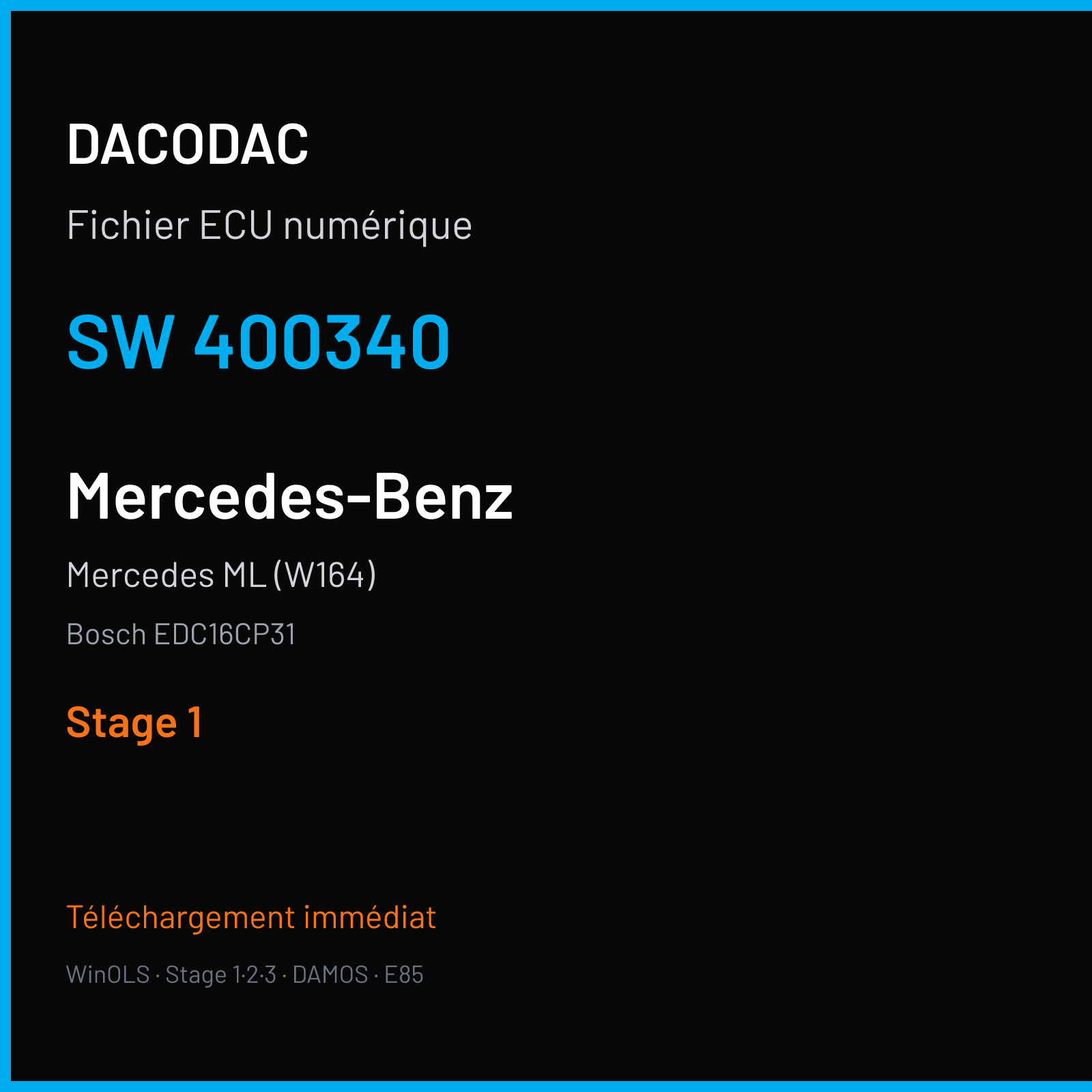 Mercedes ML (W164) (2009) — Bosch EDC16CP31 — 400340 — Stage 1
