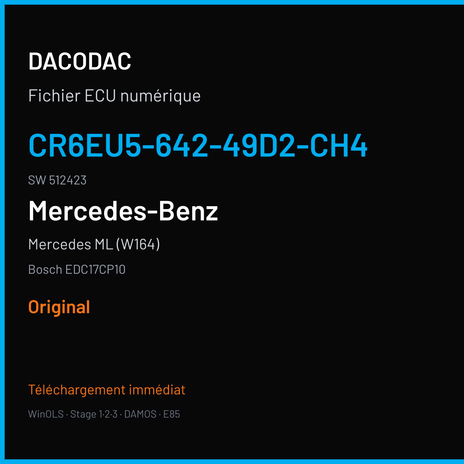 Mercedes ML (W164) (2011) — Bosch EDC17CP10 — CR6EU5-642-49D2-CH4 · 512423 — Original