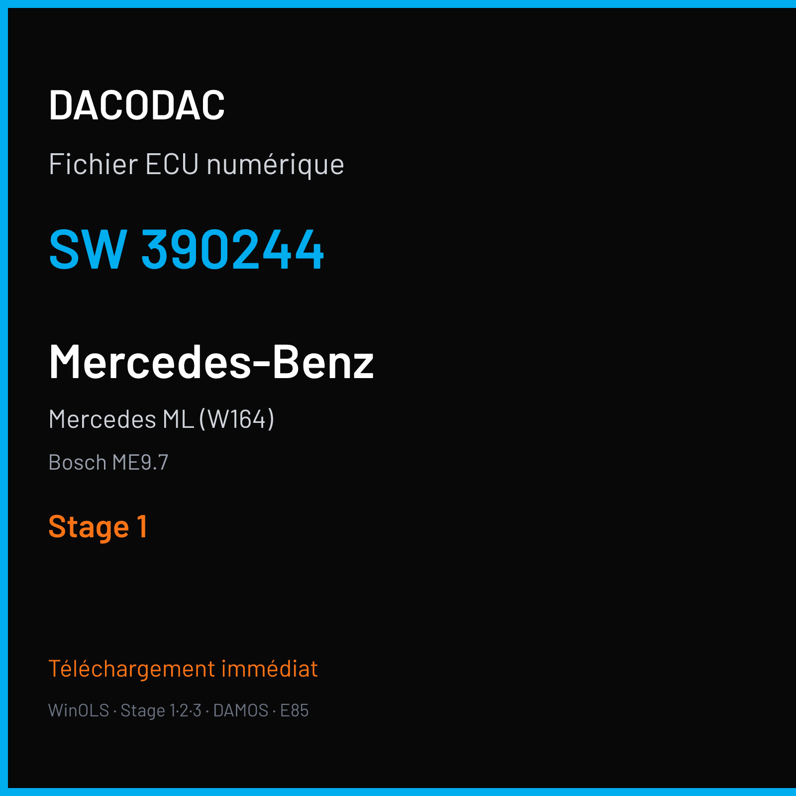 Mercedes ML (W164) (2007) — Bosch ME9.7 — 390244 — Stage 1