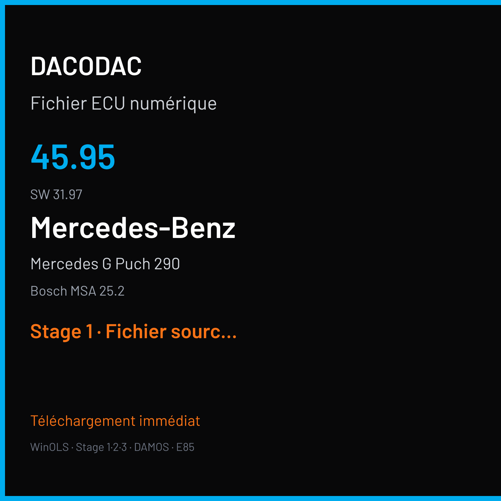 Mercedes G Puch 290 (1999) — Bosch MSA 25.2 — 45.95 · 31.97 — Stage 1