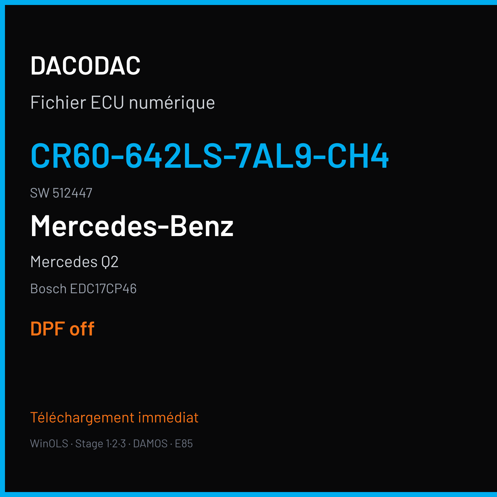 Mercedes Q2 (2011) — Bosch EDC17CP46 — CR60-642LS-7AL9-CH4 · 512447 — DPF off