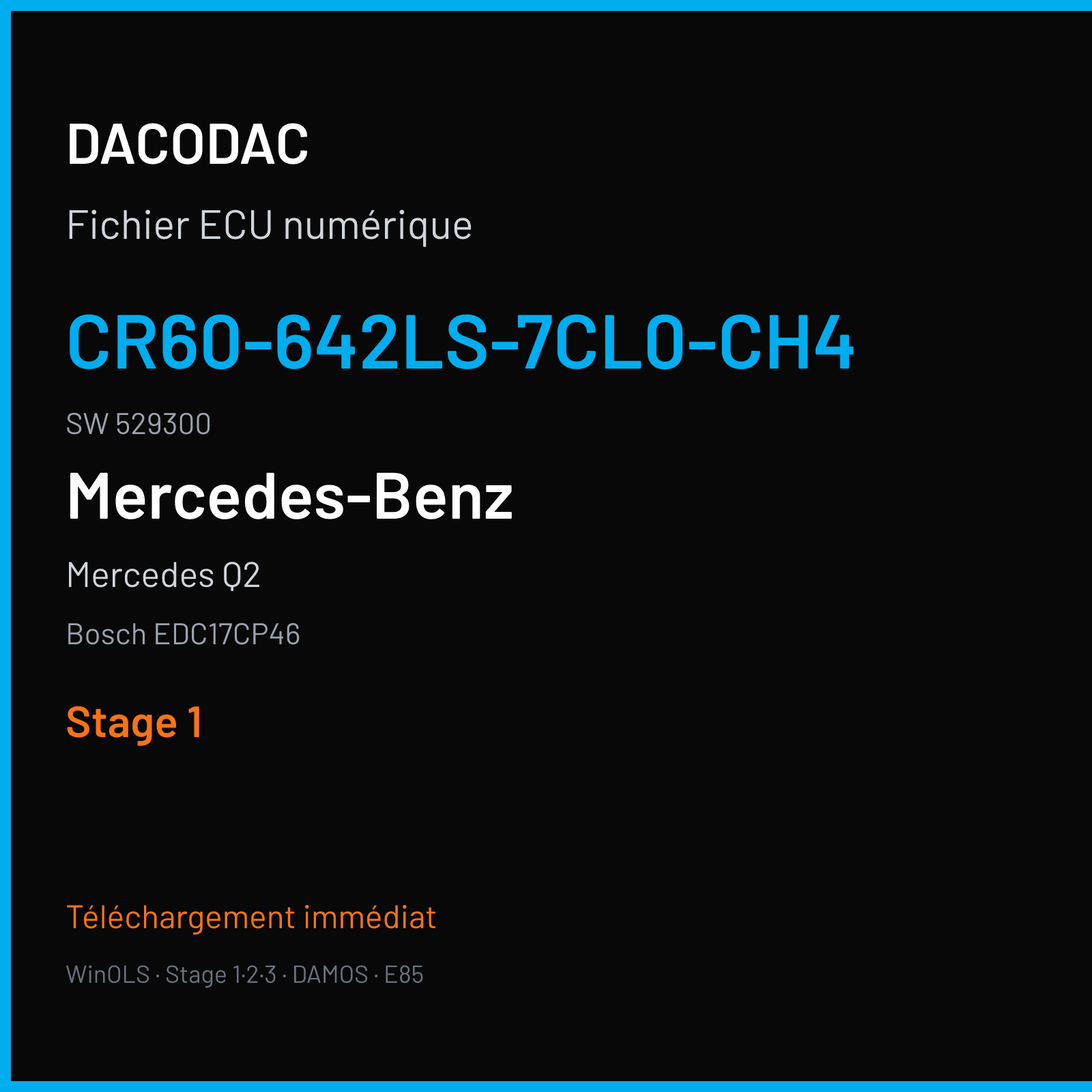 Mercedes Q2 (2013) — Bosch EDC17CP46 — CR60-642LS-7CL0-CH4 · 529300 — Stage 1
