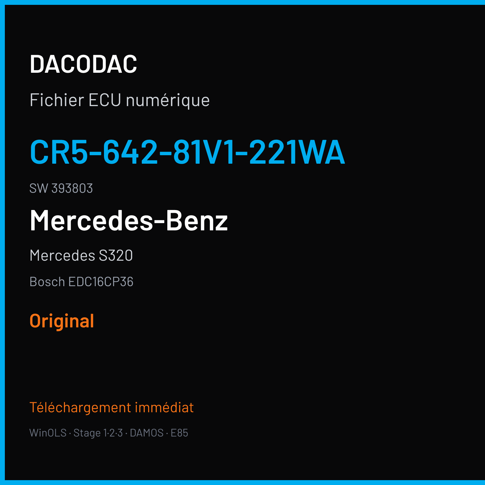 Mercedes S320 (2005) — Bosch EDC16CP36 — CR5-642-81V1-221WA · 393803 — Original