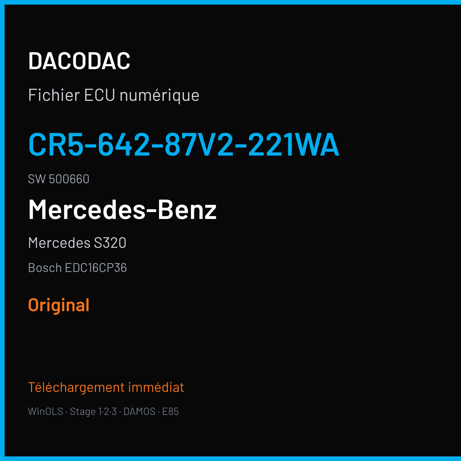 Mercedes S320 — Bosch EDC16CP36 — CR5-642-87V2-221WA · 500660 — Original