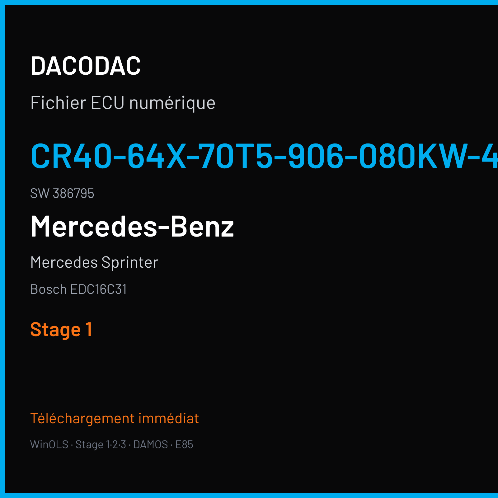 Mercedes Sprinter (2008) — Bosch EDC16C31 — CR40-64X-70T5-906-080KW-40-0MEF-01-IAG-002 · 386795 — Stage 1