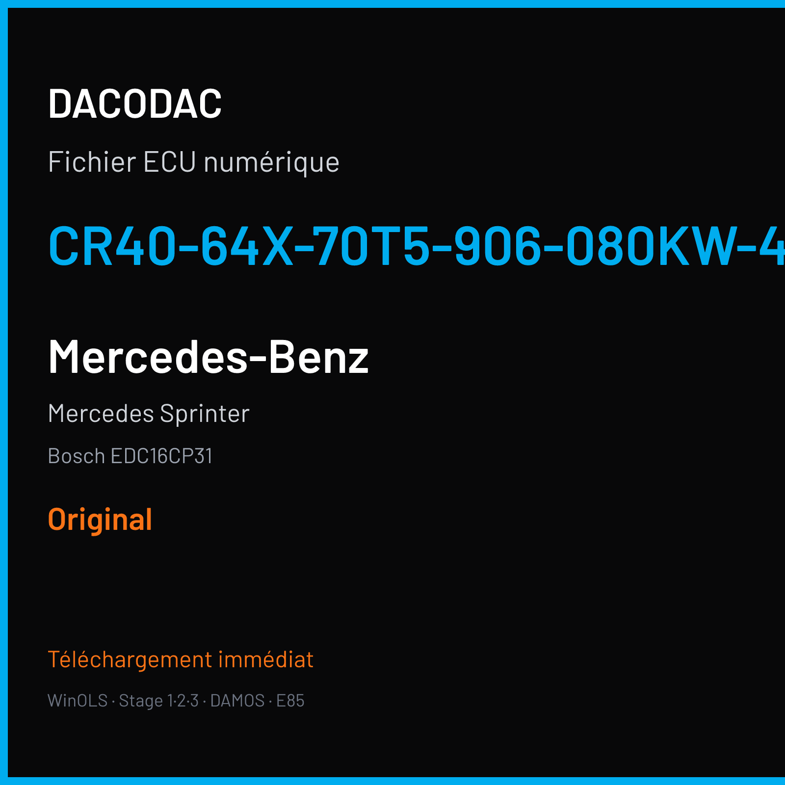 Mercedes Sprinter (2008) — Bosch EDC16CP31 — CR40-64X-70T5-906-080KW-40N-0MEF-01-IAS-003 — Original