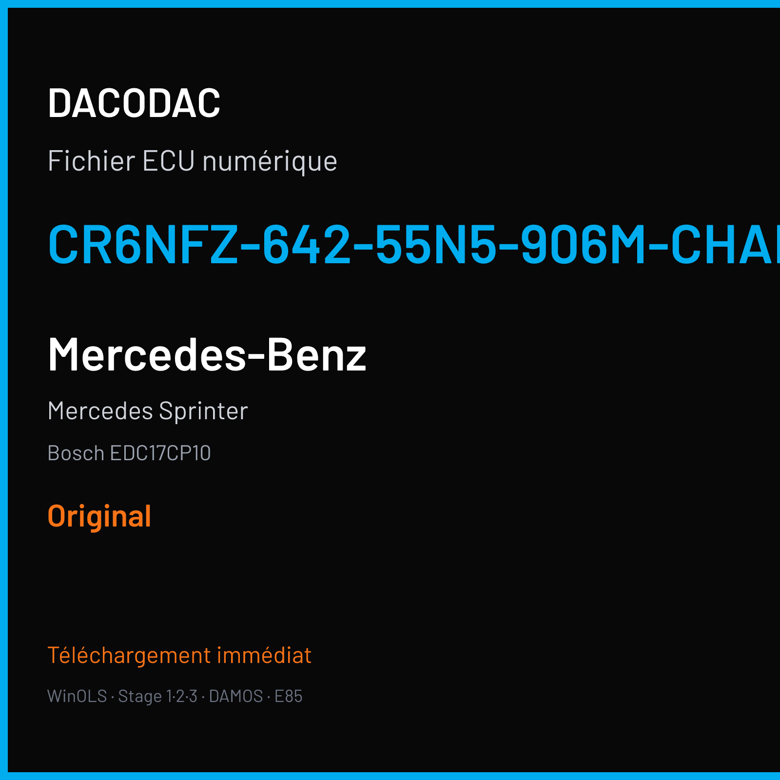 Mercedes Sprinter (2009) — Bosch EDC17CP10 — CR6NFZ-642-55N5-906M-CHARGE4 — Original
