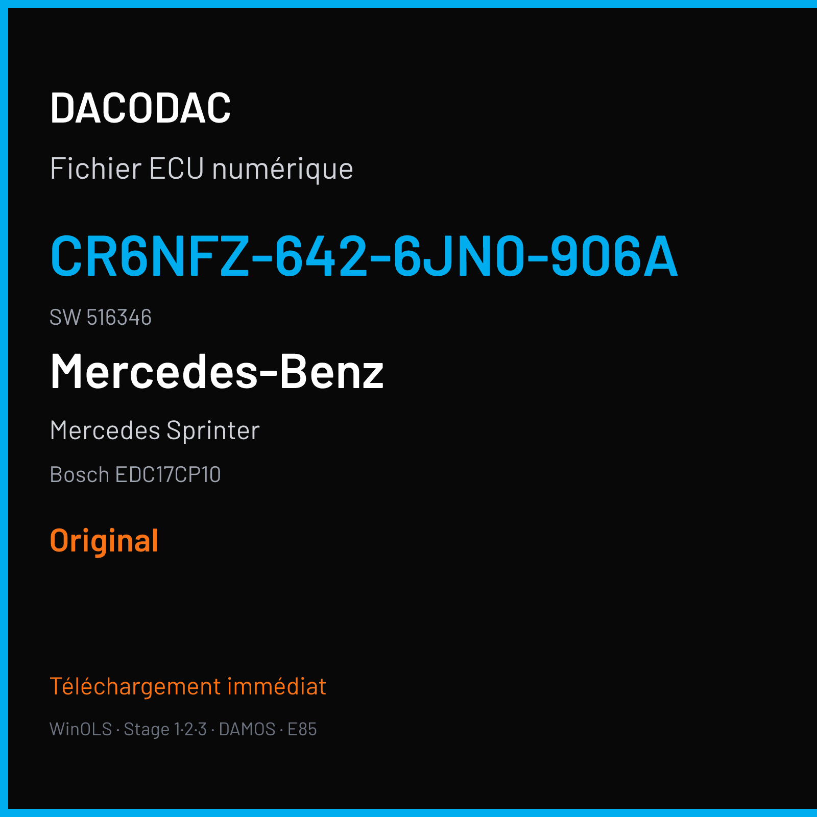 Mercedes Sprinter (2012) — Bosch EDC17CP10 — CR6NFZ-642-6JN0-906A · 516346 — Original