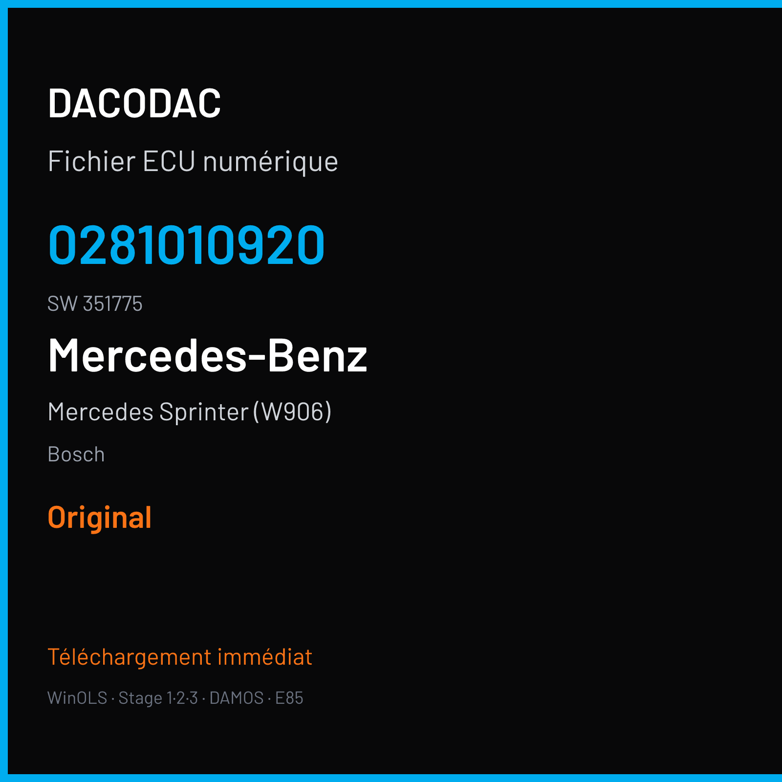 Mercedes Sprinter (W906) (2003) — Bosch — 0281010920 · 351775 — Original